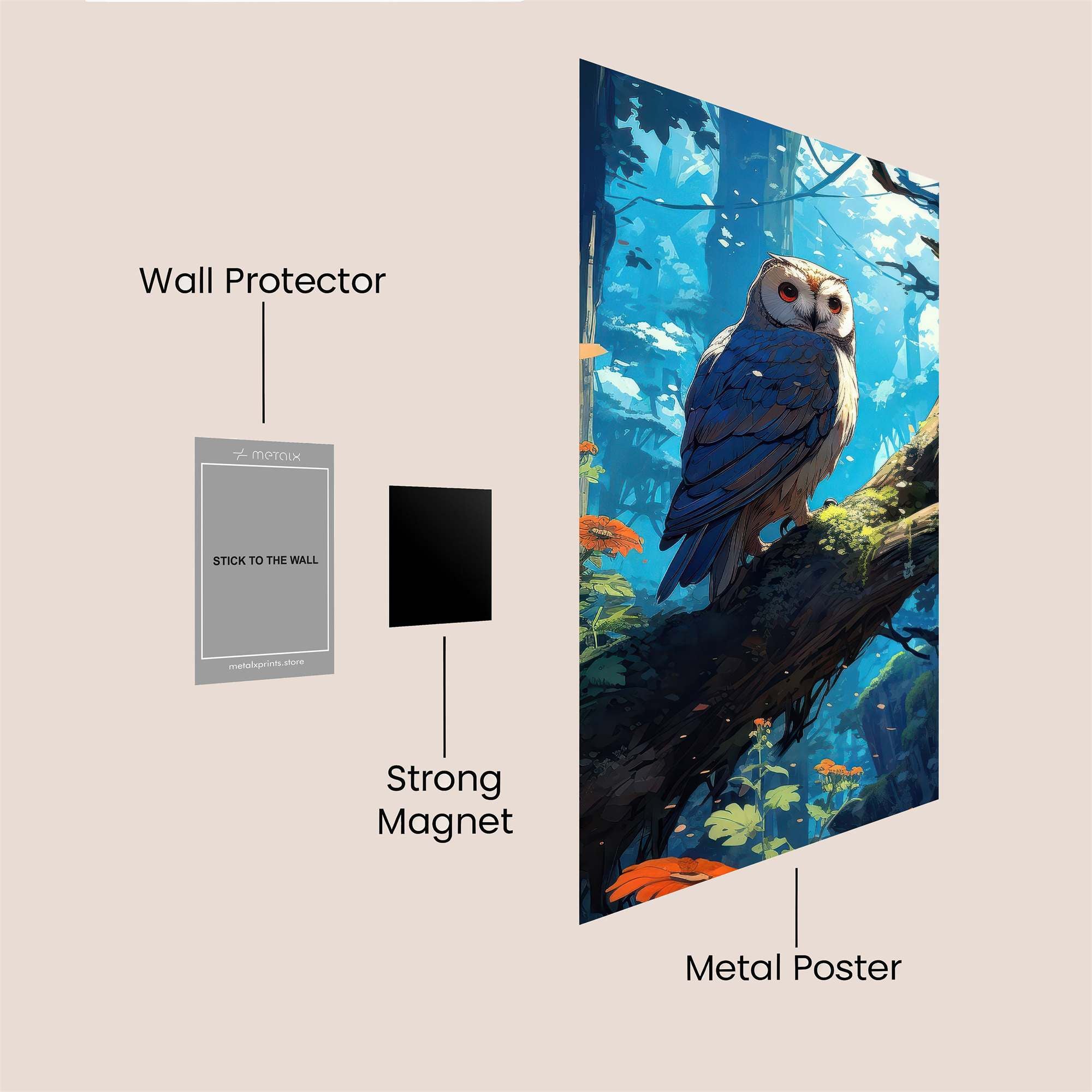 Owl Serenity Safe Wall Magnetic / M