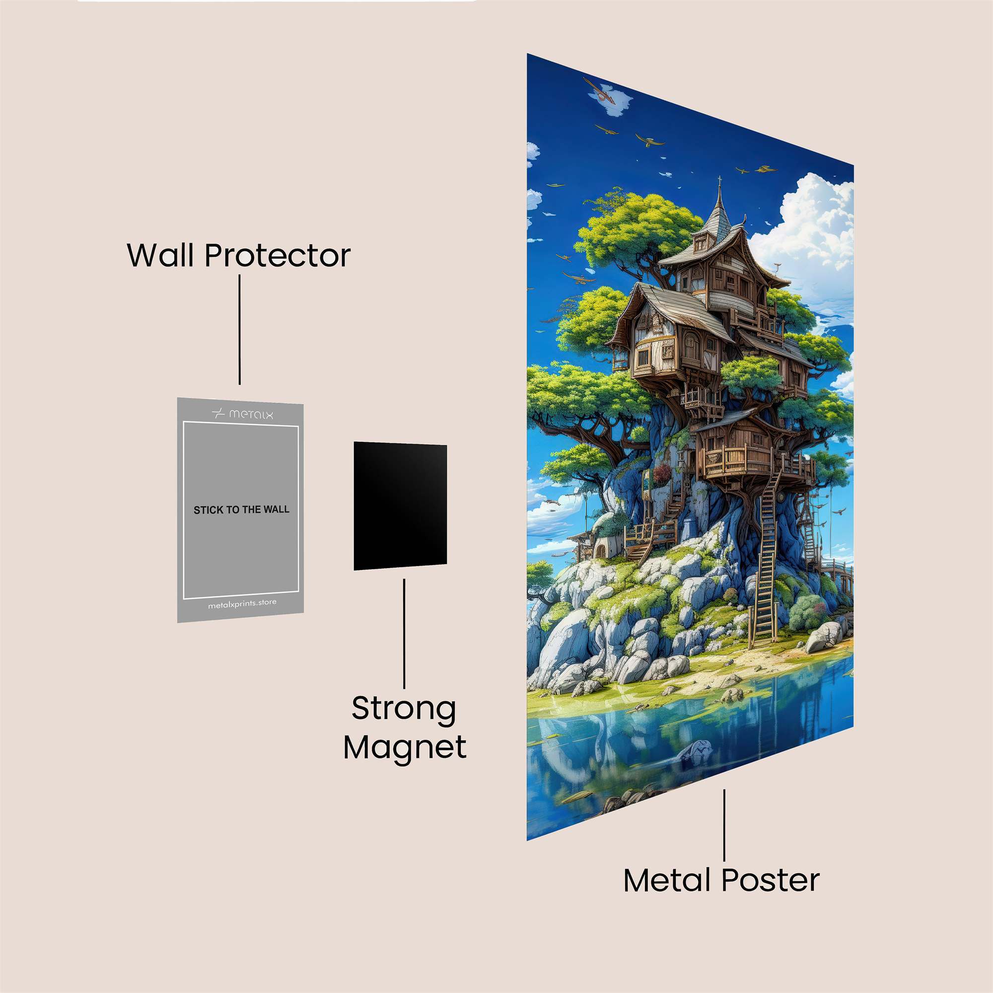 Treehouse Tranquility Safe Wall Magnetic / M