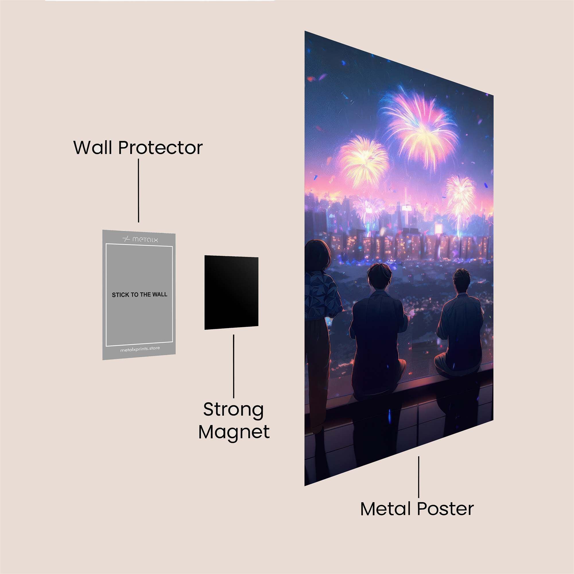 Cityscape Serenity Safe Wall Magnetic / M