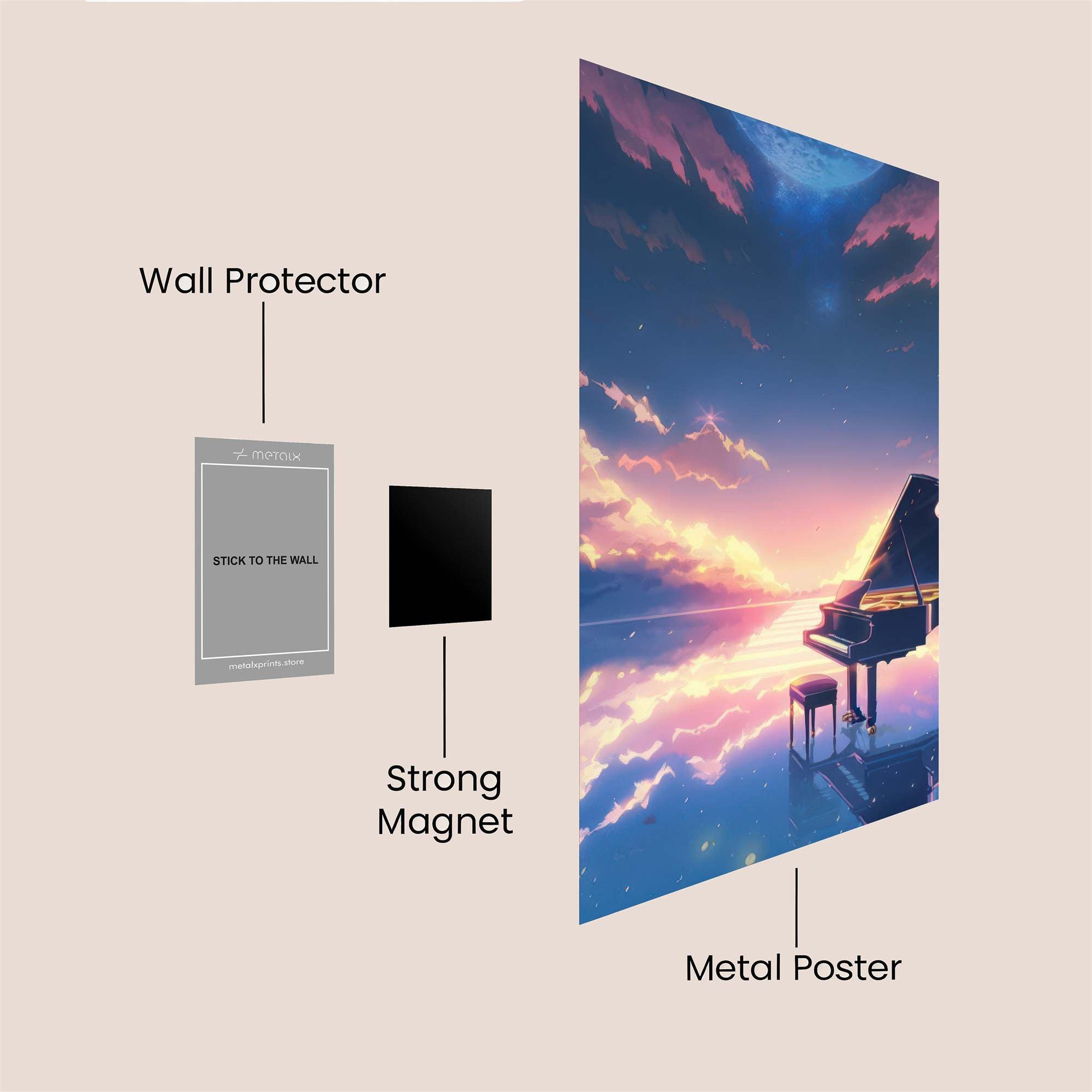 Piano Serenity Safe Wall Magnetic / M