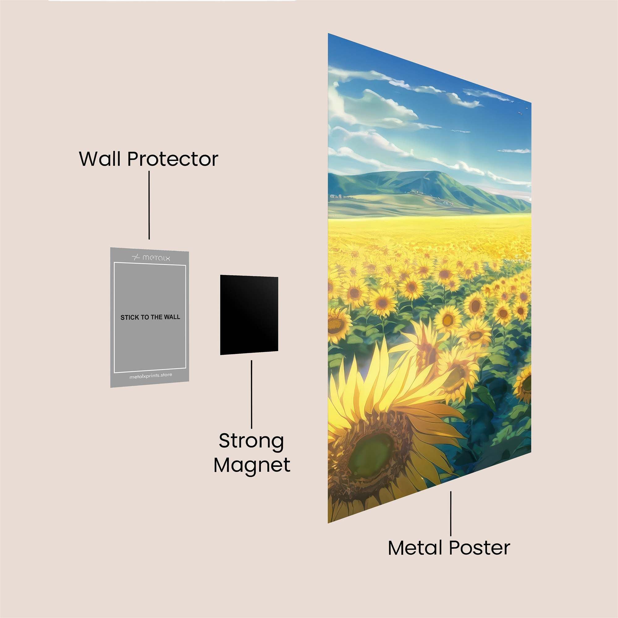 Sunflower Serenity Safe Wall Magnetic / M