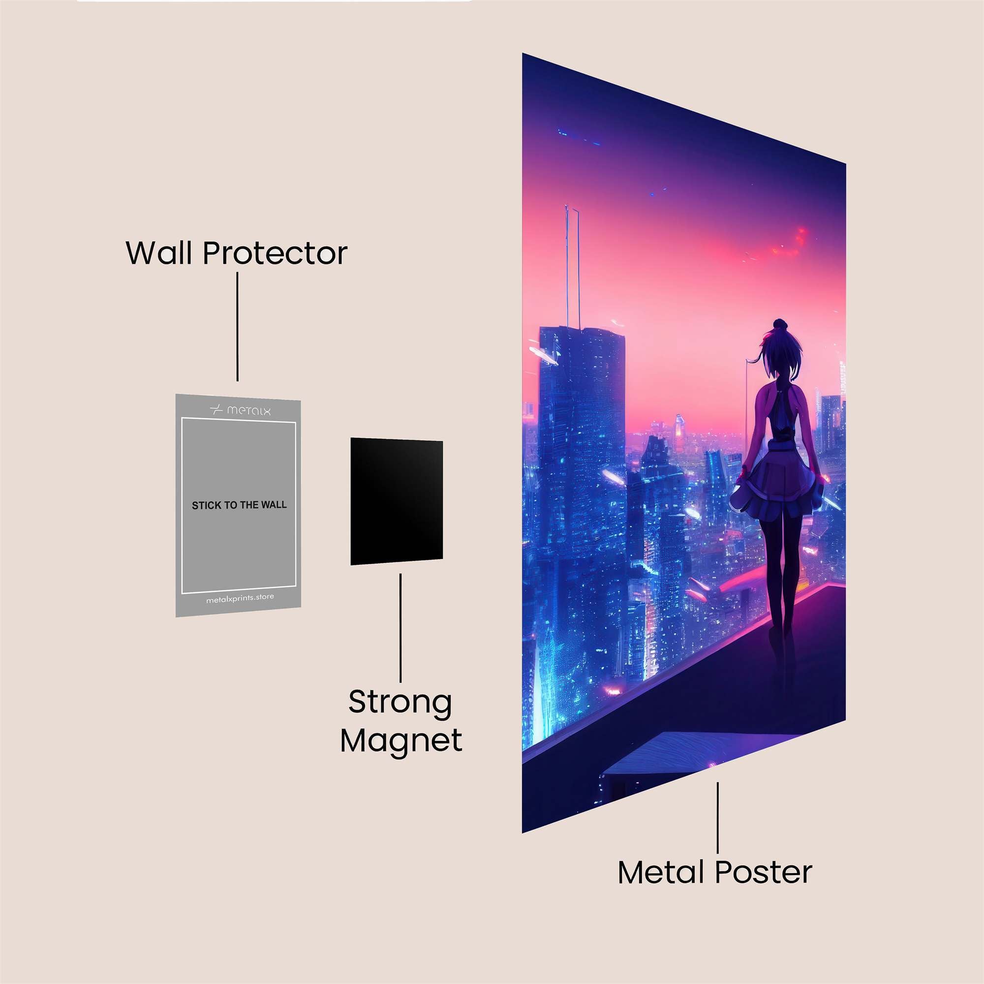 Neon Serenity Safe Wall Magnetic / M