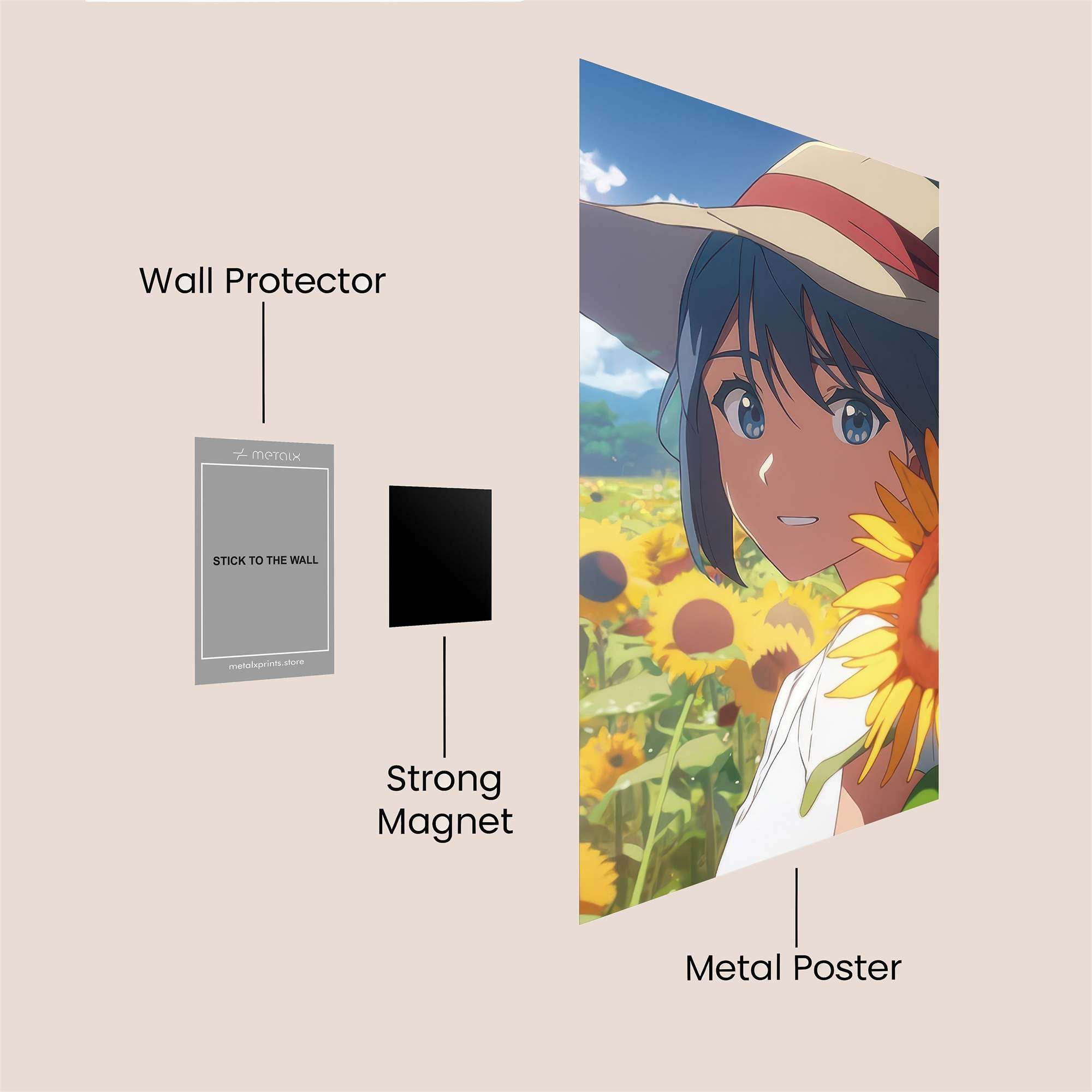 Sunflower Serenity Safe Wall Magnetic / M