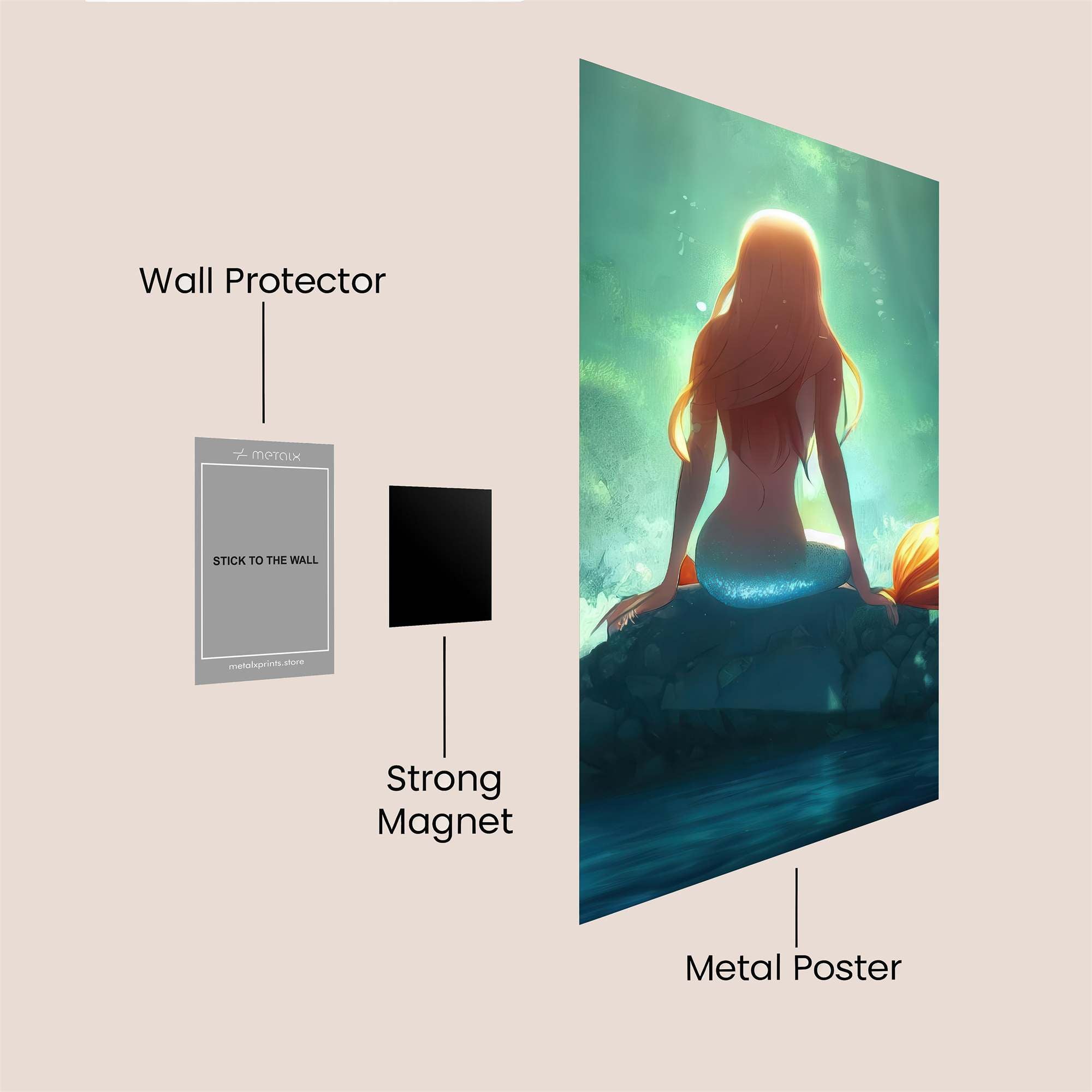 Mermaid Serenity Safe Wall Magnetic / M