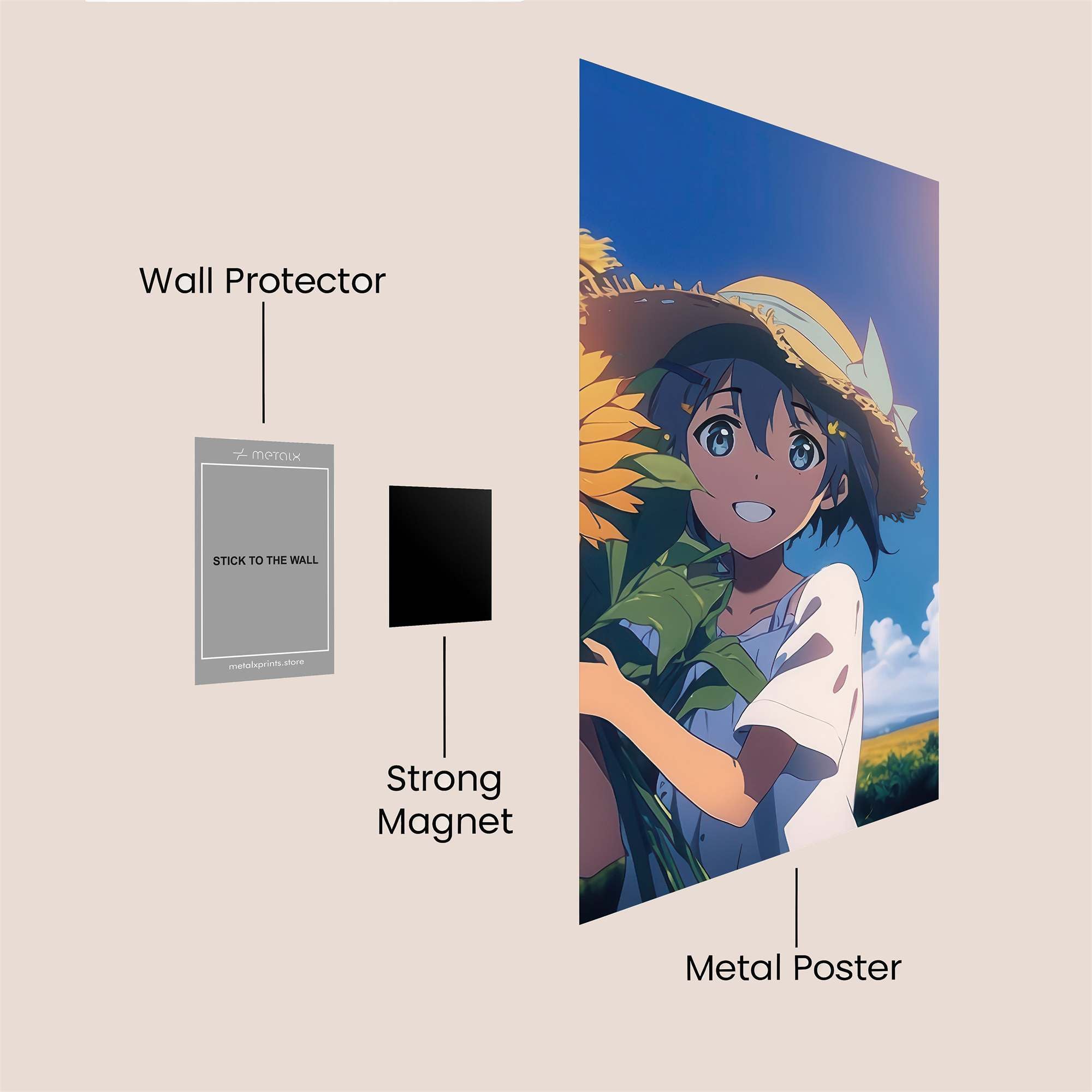 Sunflower Serenity Safe Wall Magnetic / M