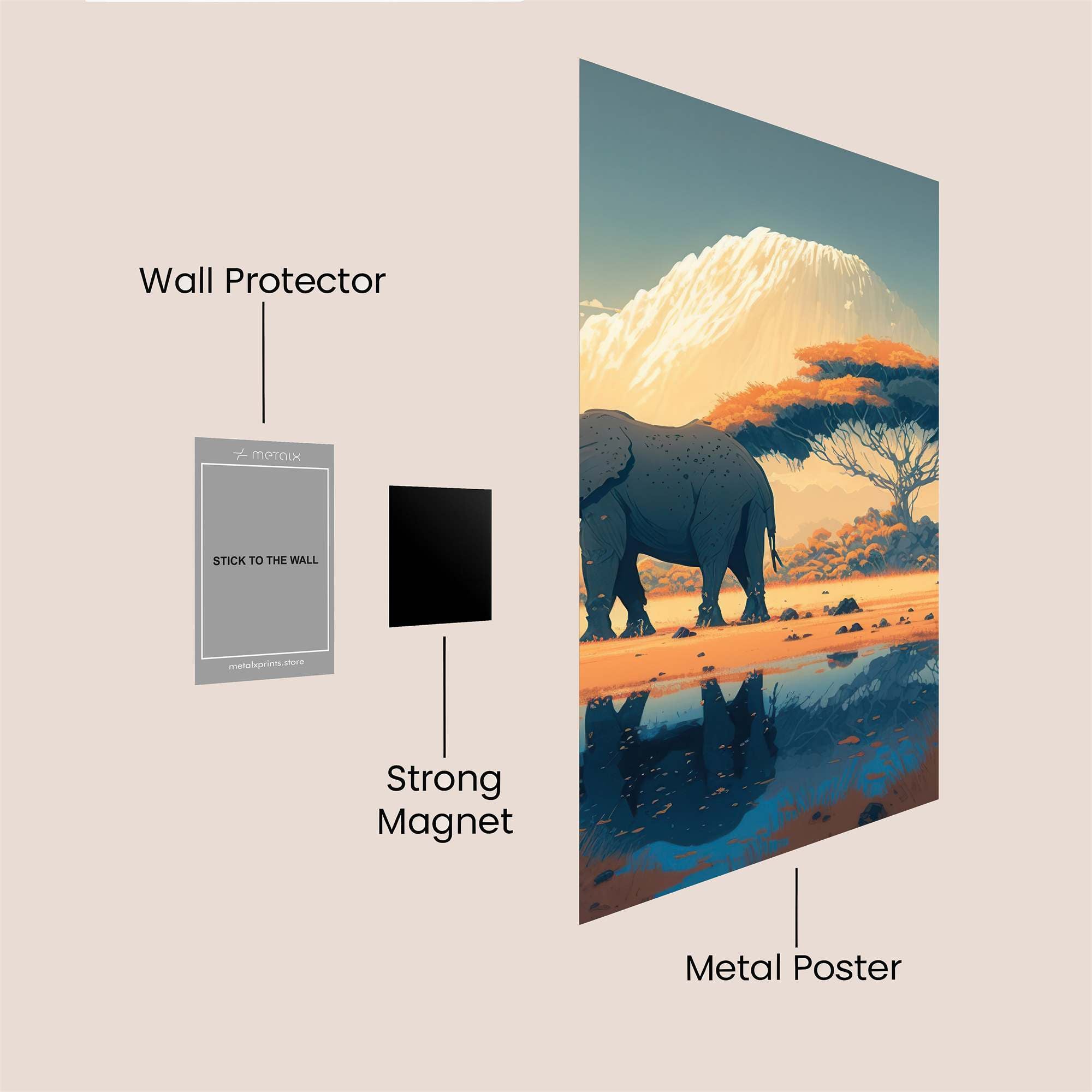 Elephant Serenity Safe Wall Magnetic / M