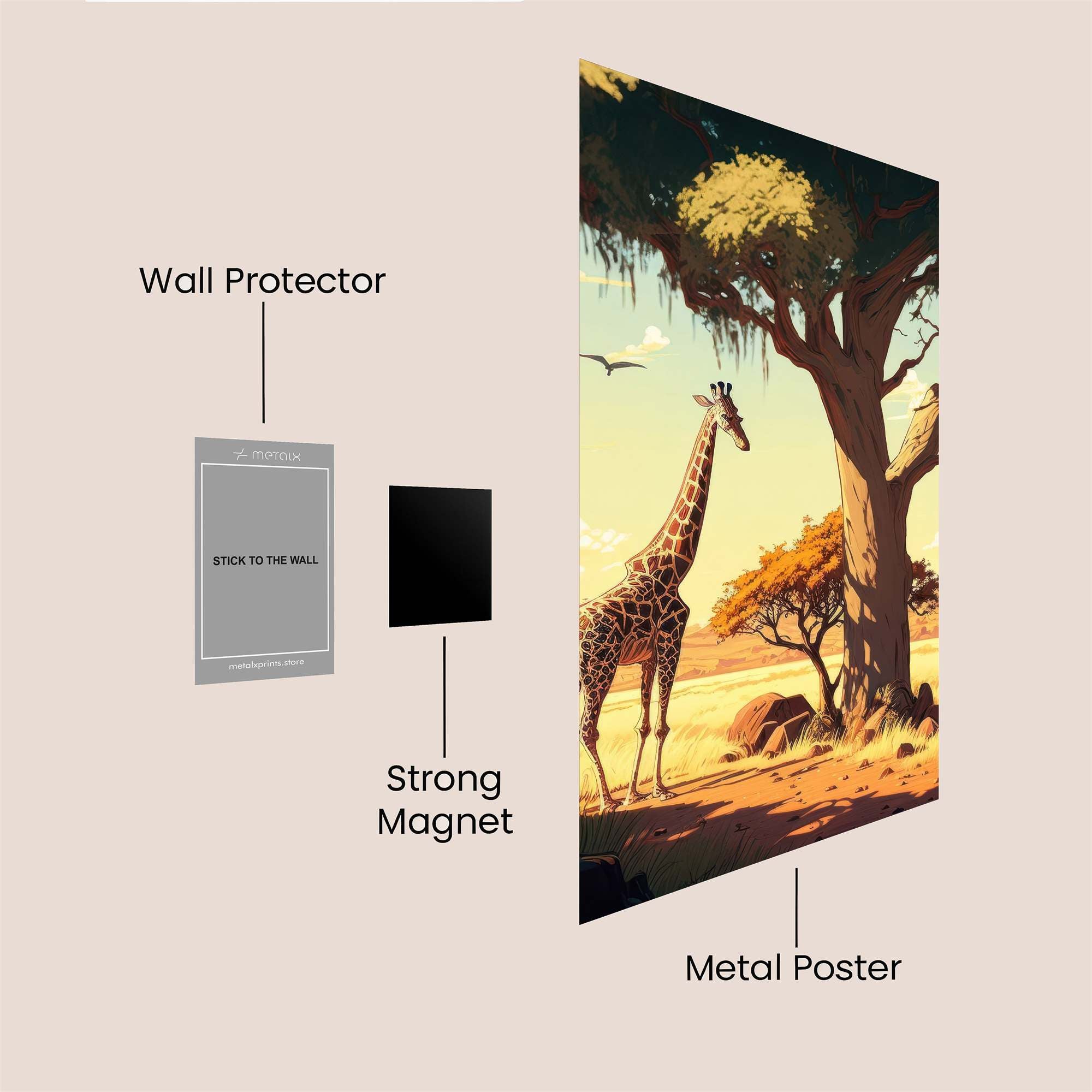 Giraffe Serenity Safe Wall Magnetic / M