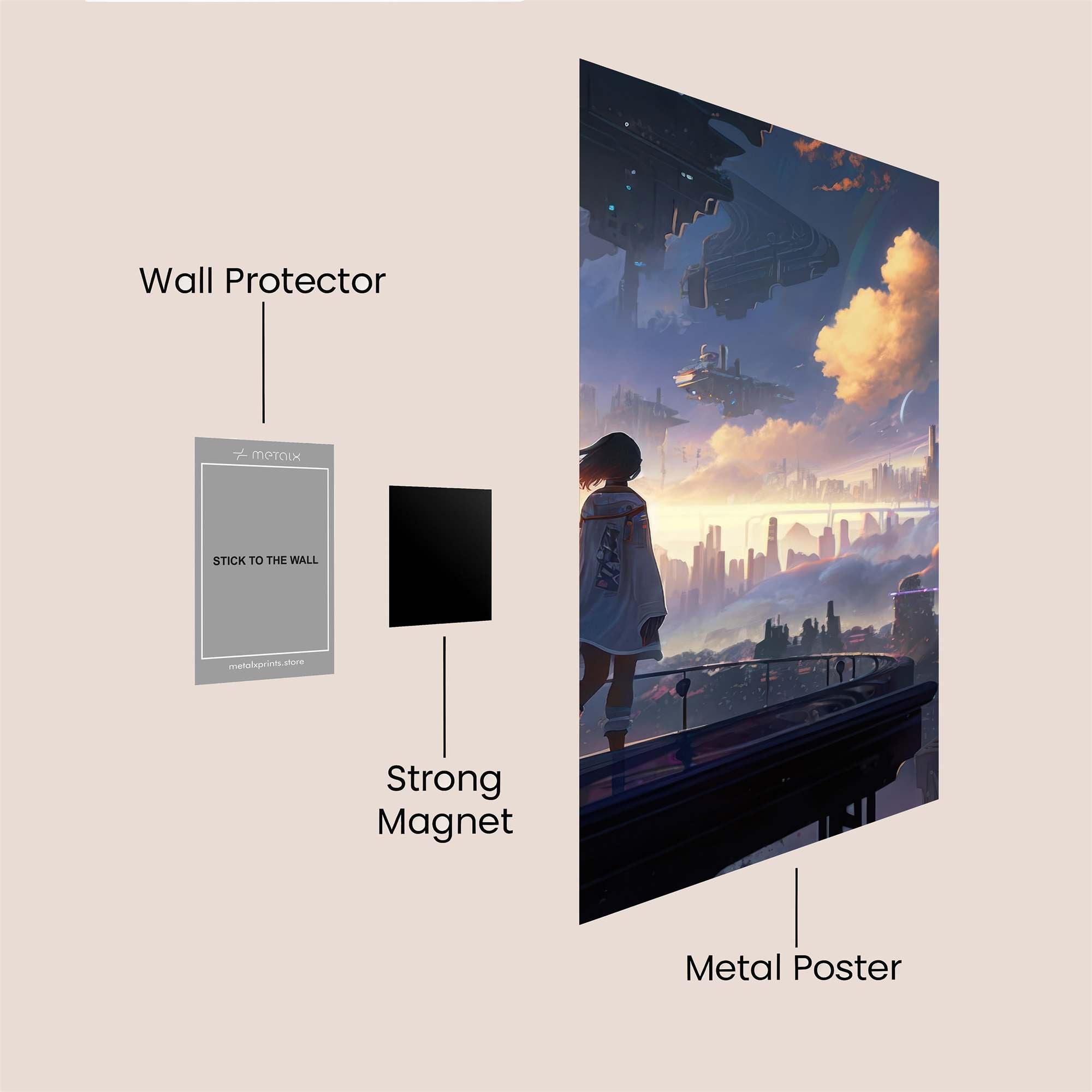 Futuristic Serenity Safe Wall Magnetic / M