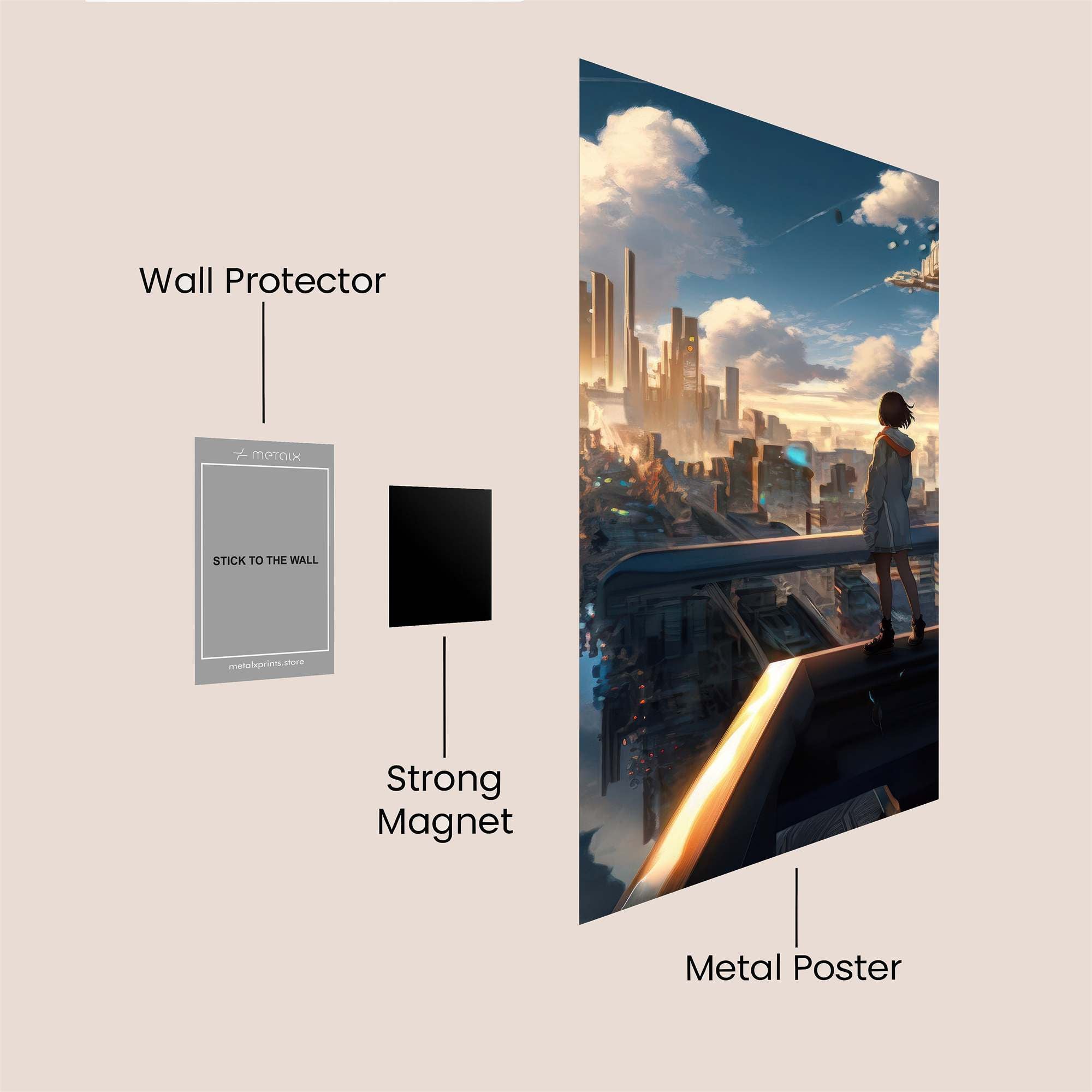 Cityscape Serenity Safe Wall Magnetic / M