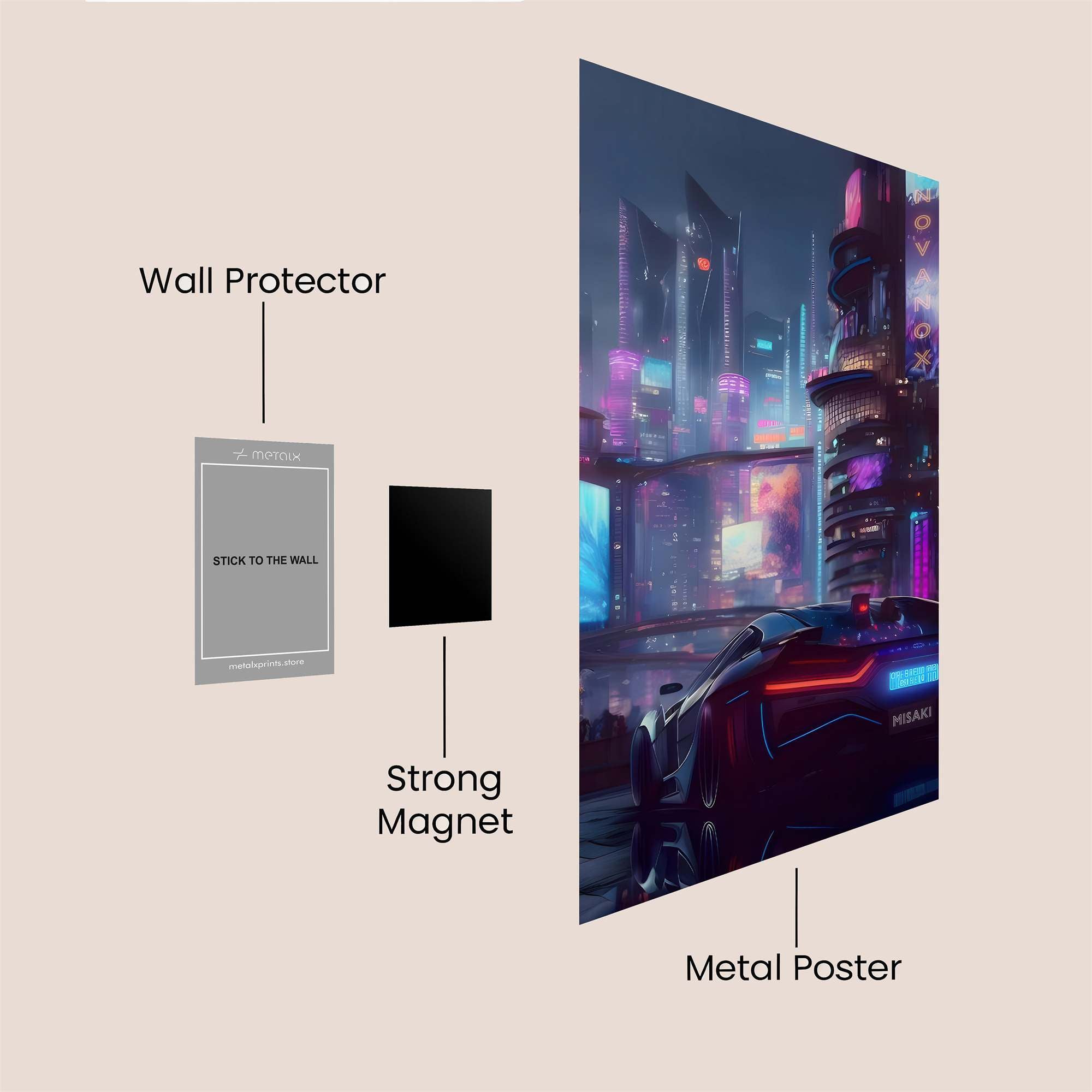 Neon Pulse Safe Wall Magnetic / M