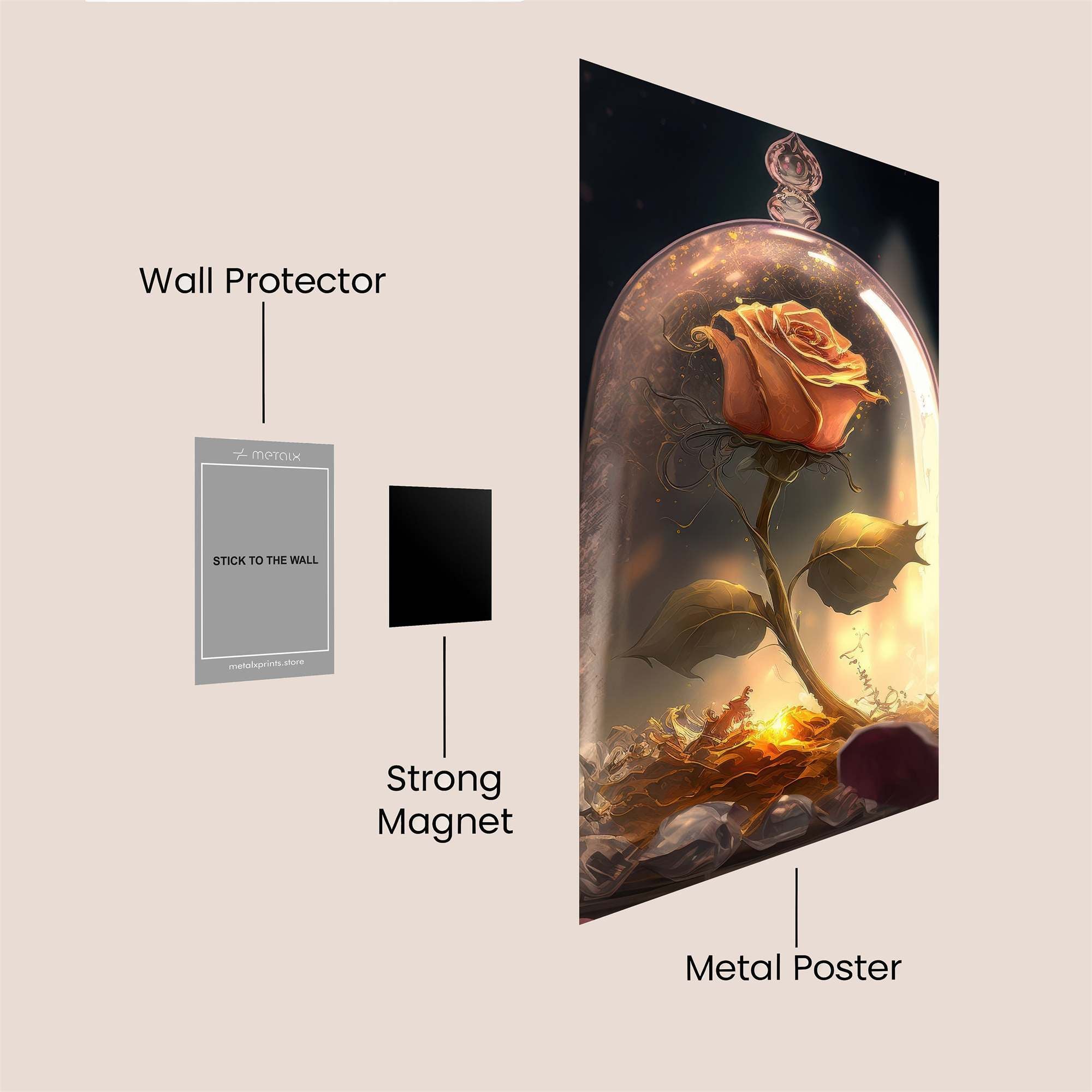 Enchanted Rose Safe Wall Magnetic / M