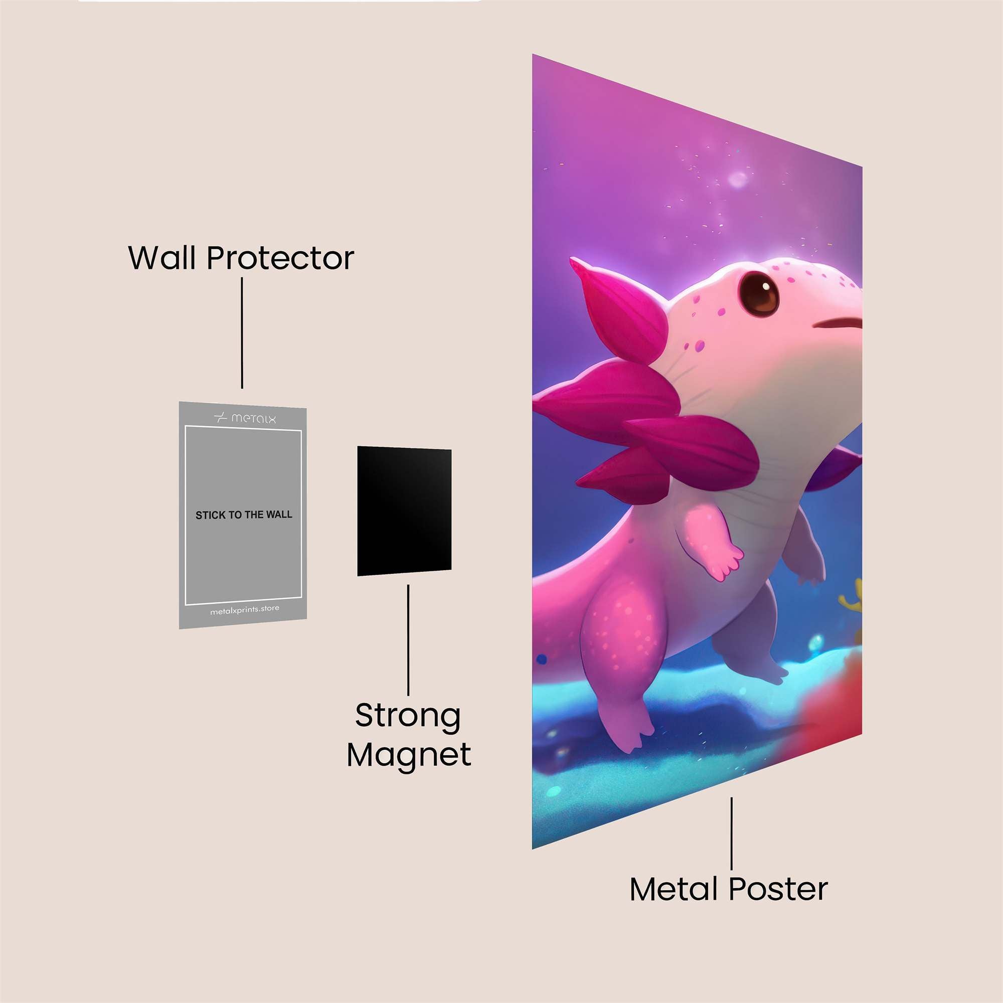 Axolotl Bliss Safe Wall Magnetic / M