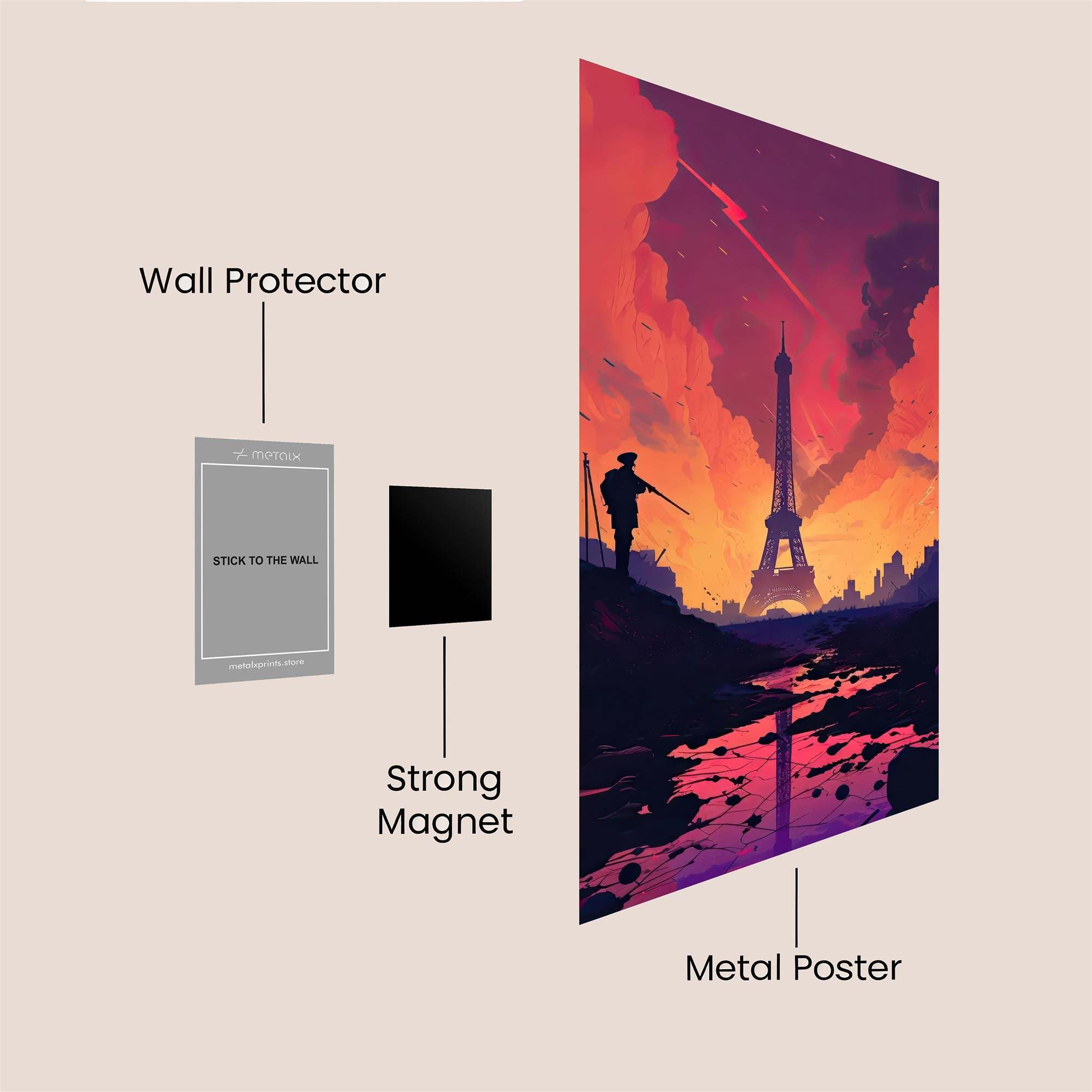 Eiffel Apocalypse Safe Wall Magnetic / M