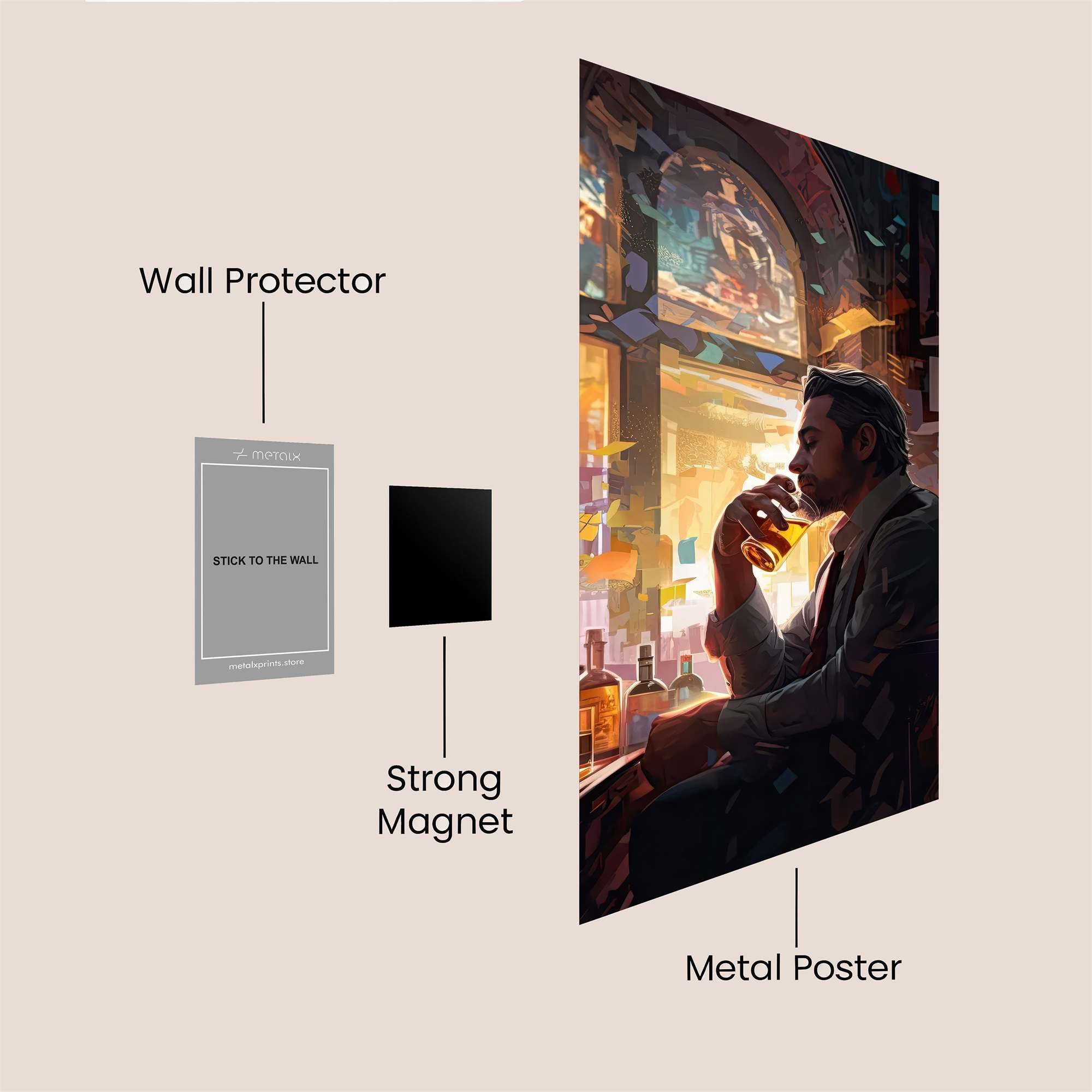 Whiskey Solitude Safe Wall Magnetic / M