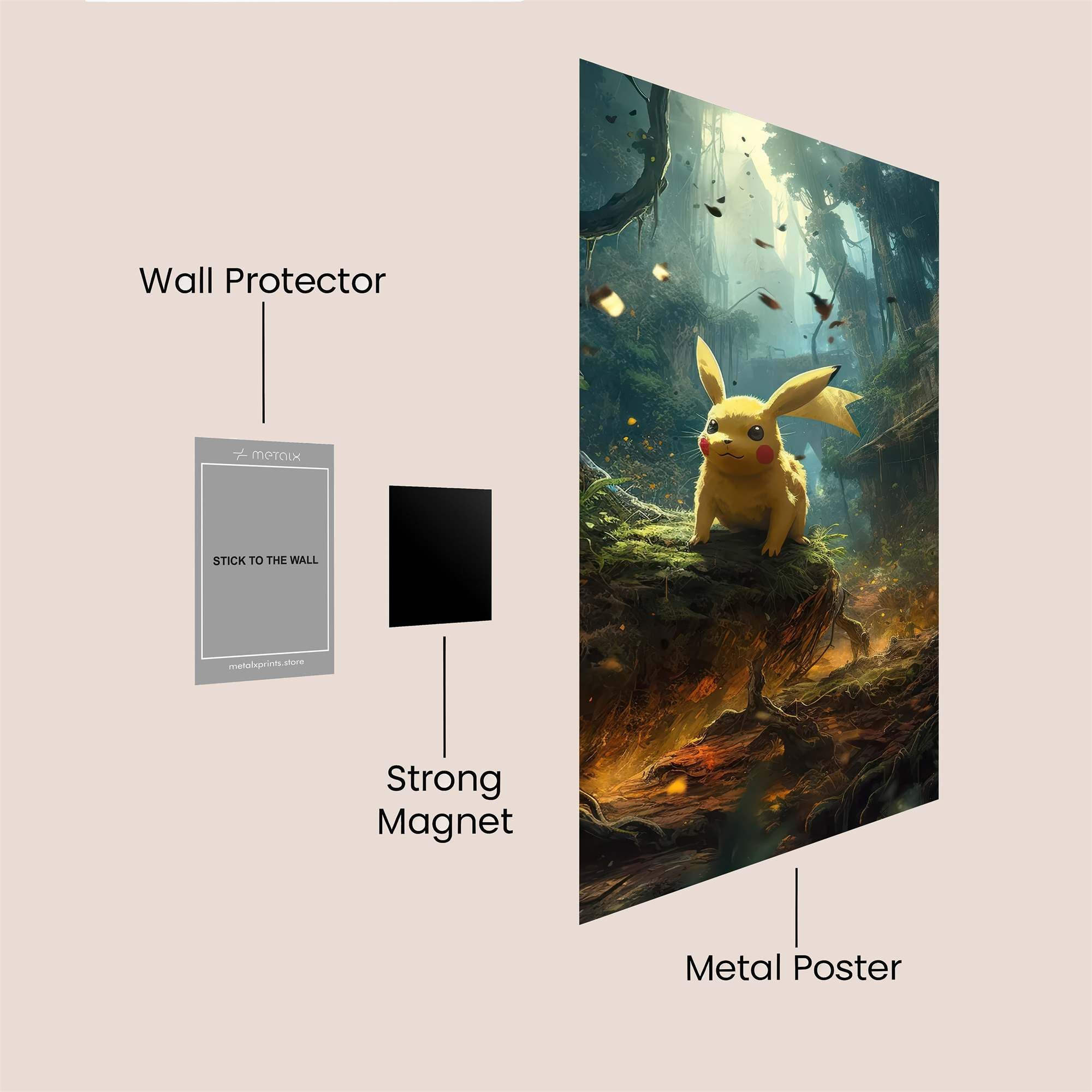 Pikachu Enchanted Safe Wall Magnetic / M