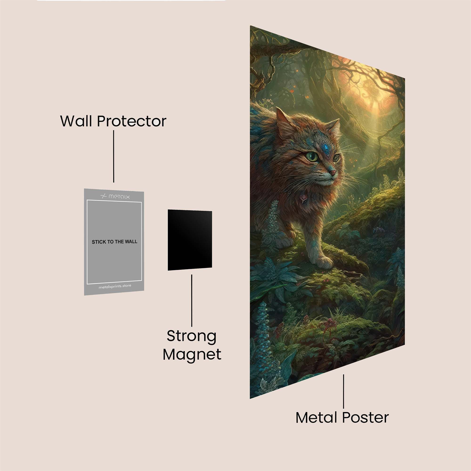 Mystic Cat Safe Wall Magnetic / M