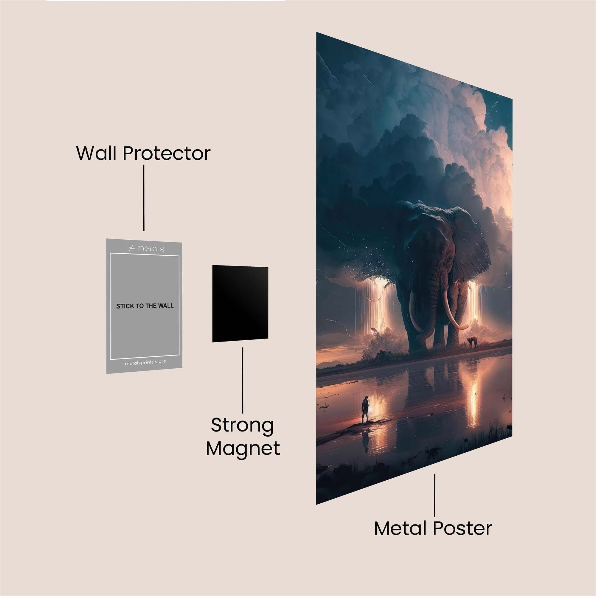 Elephant Majesty Safe Wall Magnetic / M