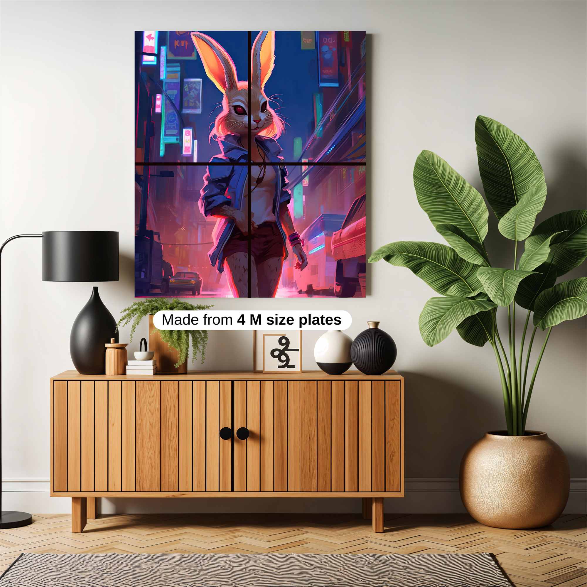 Neon Rabbit Safe Wall Magnetic / M