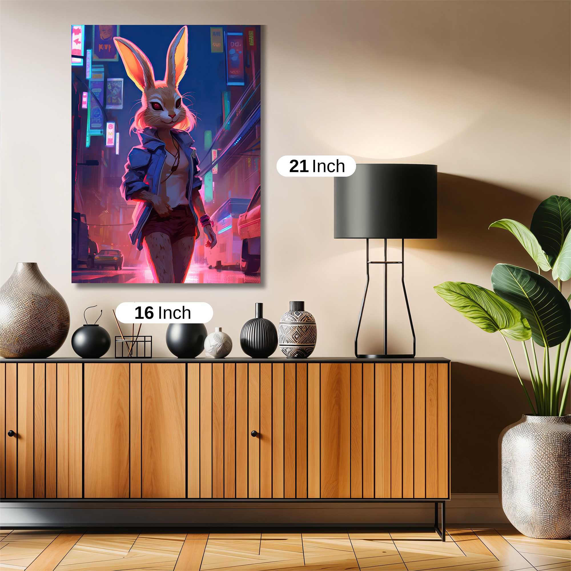 Neon Rabbit Safe Wall Magnetic / M