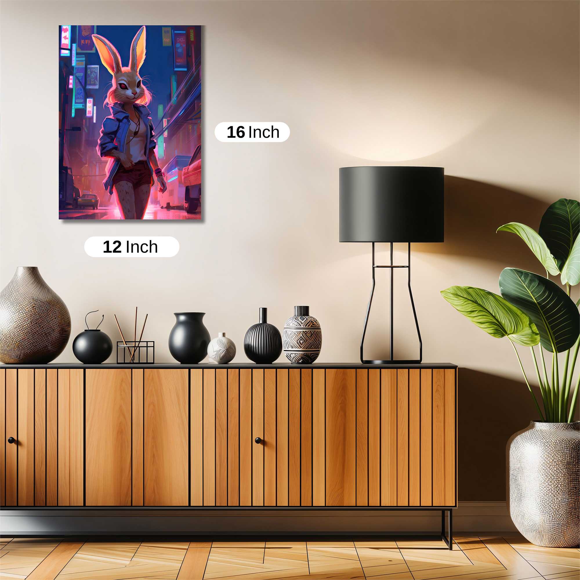 Neon Rabbit Safe Wall Magnetic / M