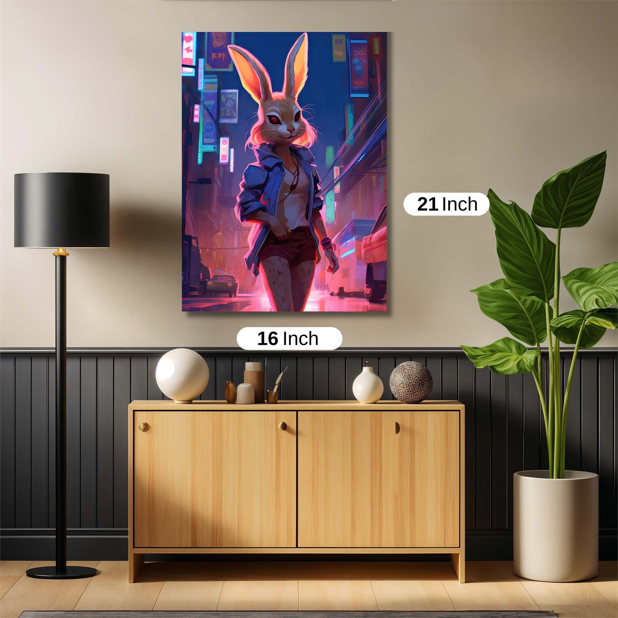 Neon Rabbit Safe Wall Magnetic / M