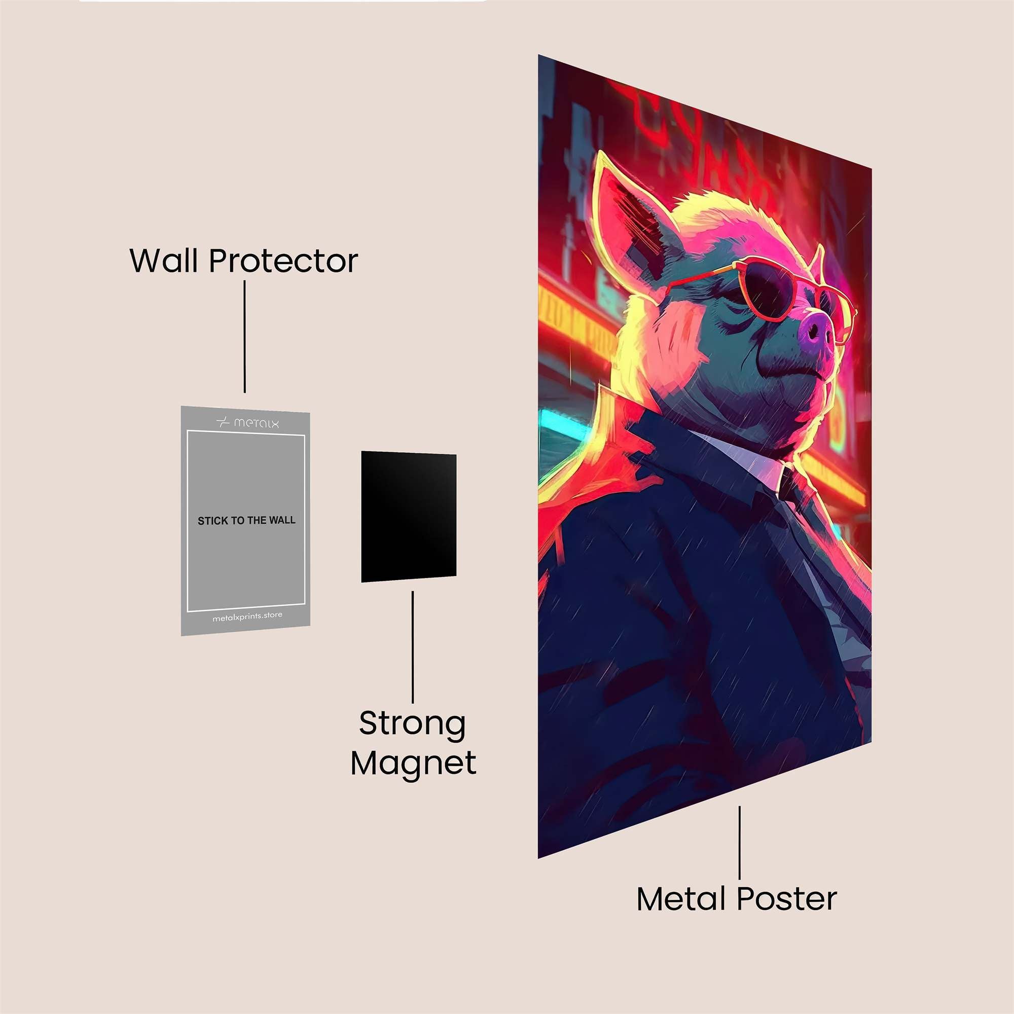 Pig Noir Safe Wall Magnetic / M