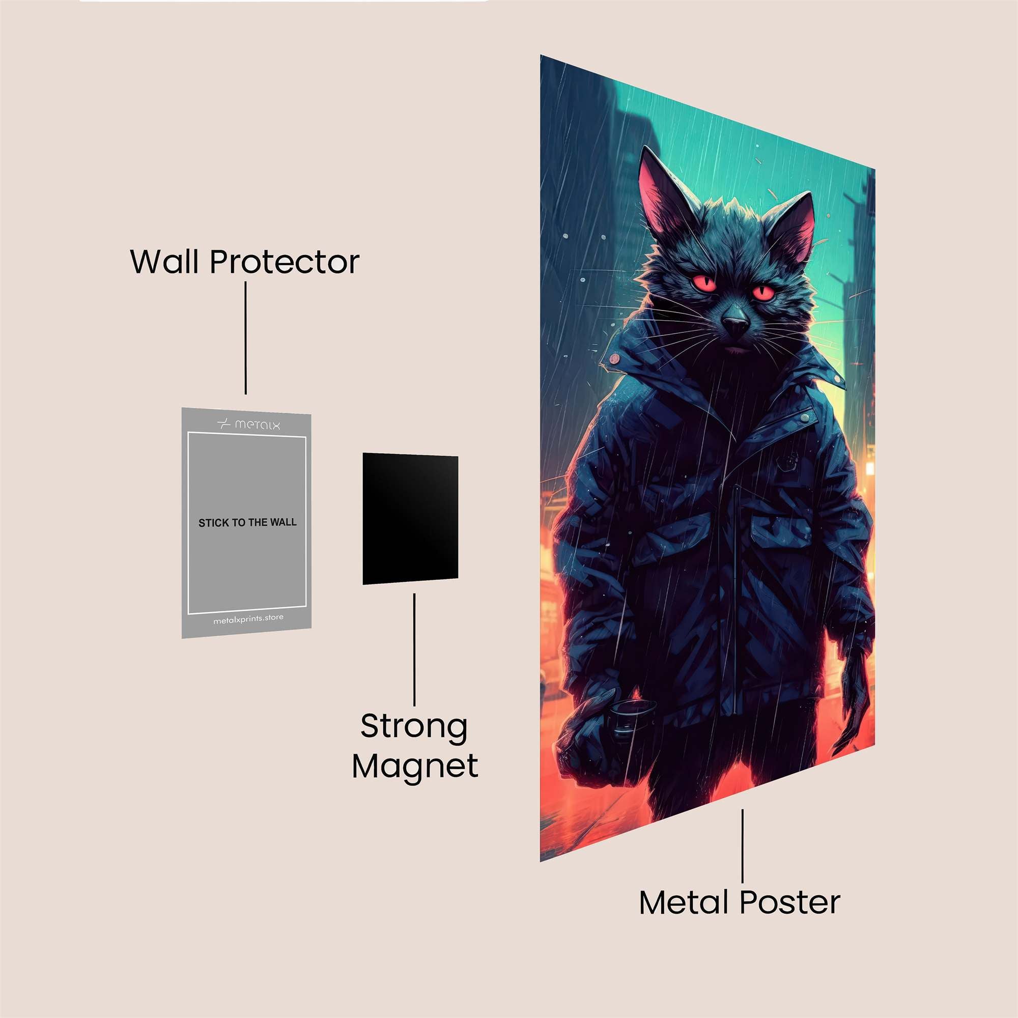 Cat Noir Safe Wall Magnetic / M