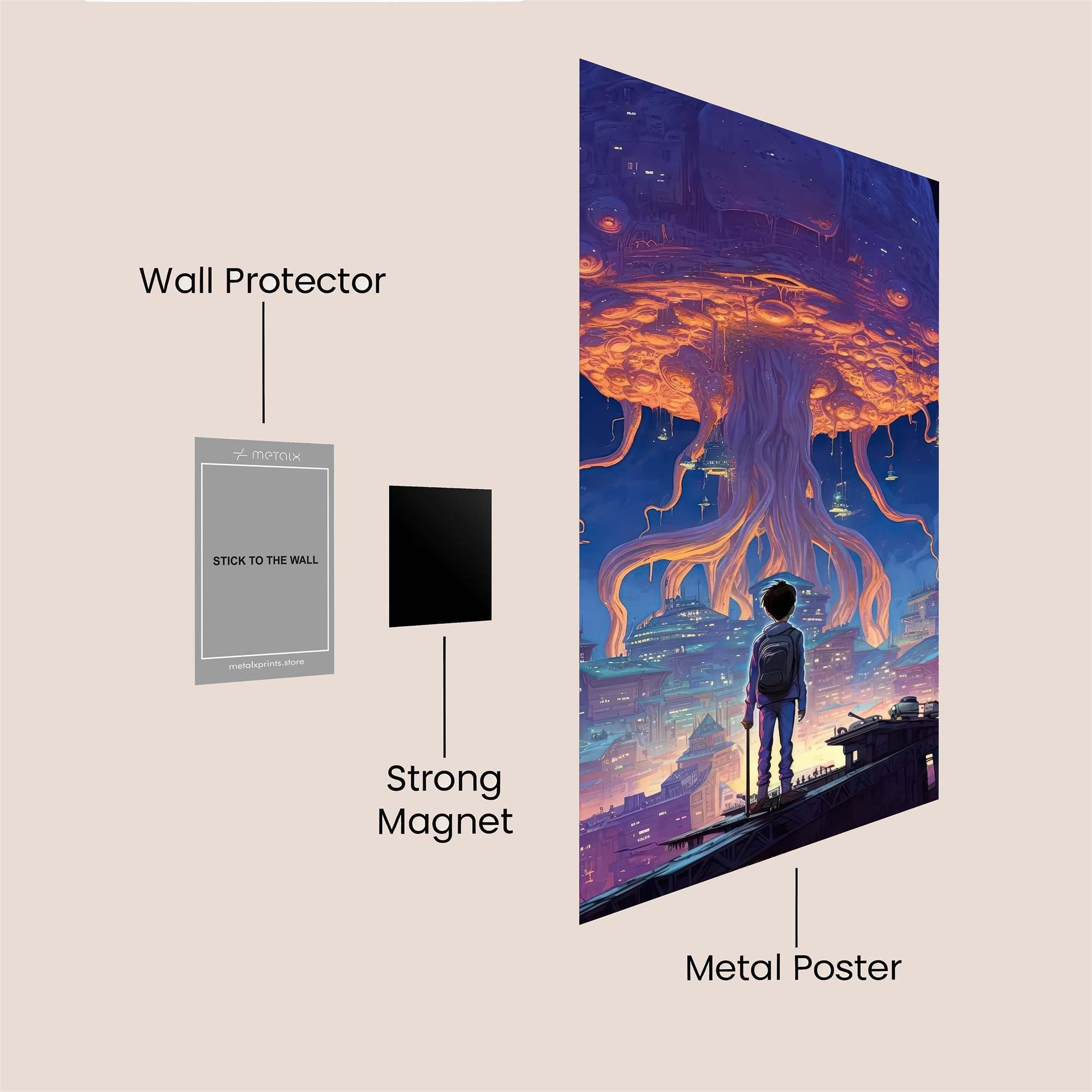 Jellyfish Dreamscape Safe Wall Magnetic / M