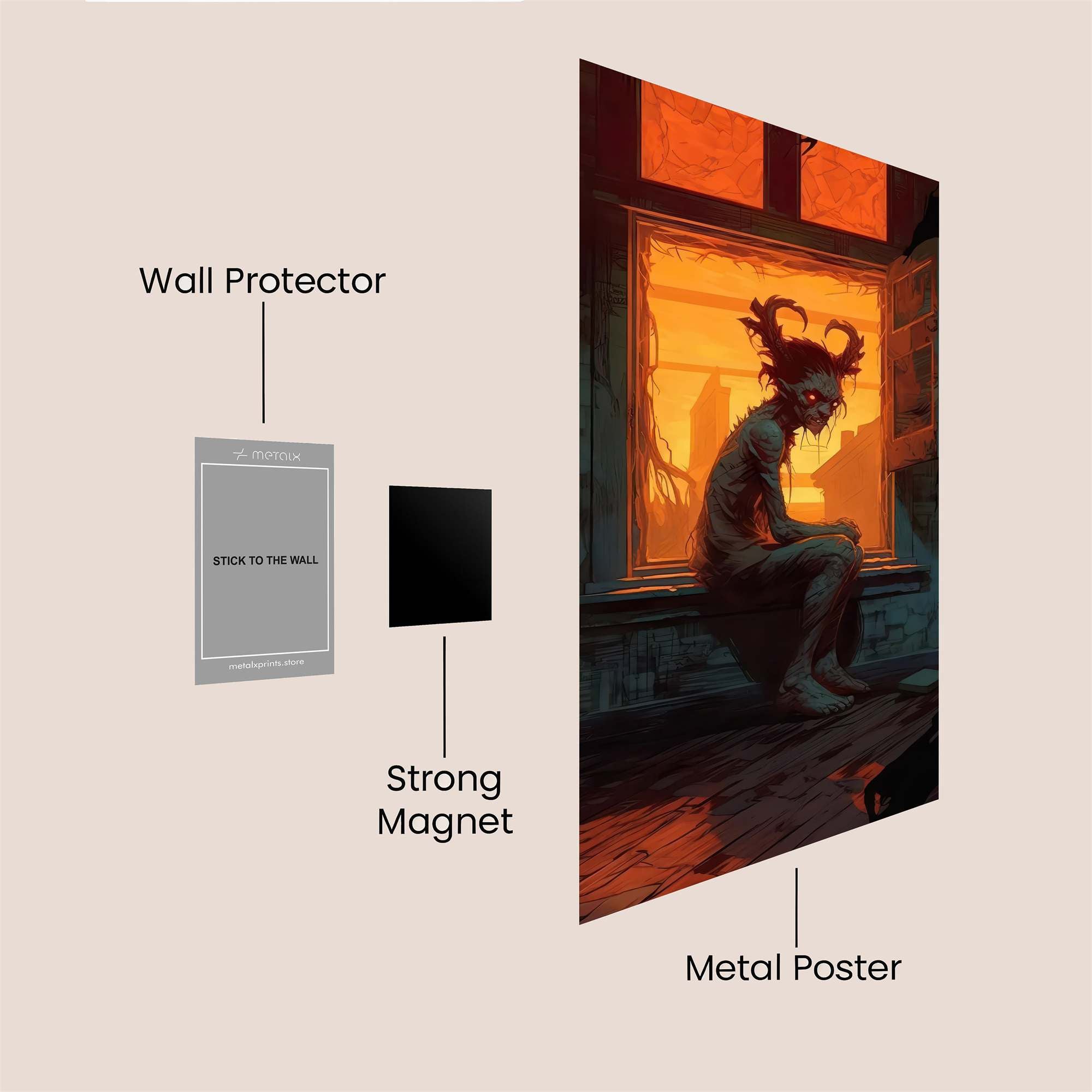 Demon Melancholy Safe Wall Magnetic / M