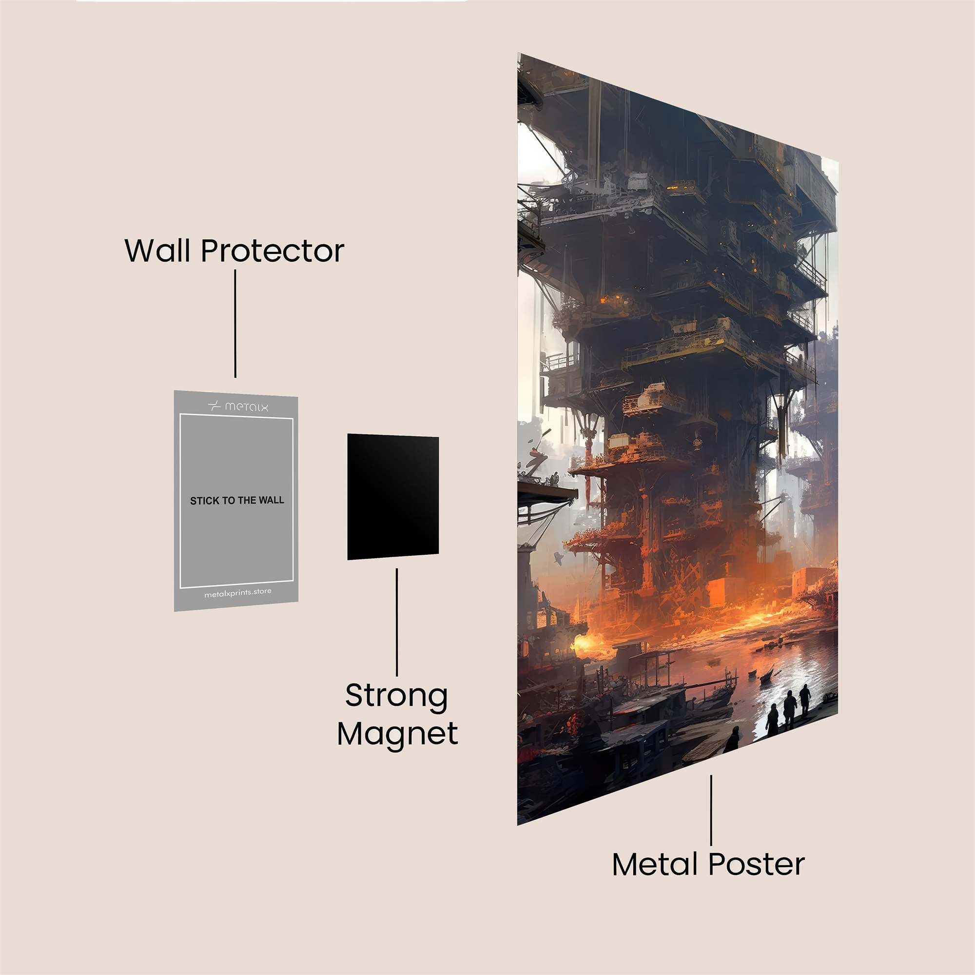 Dystopian Blaze Safe Wall Magnetic / M