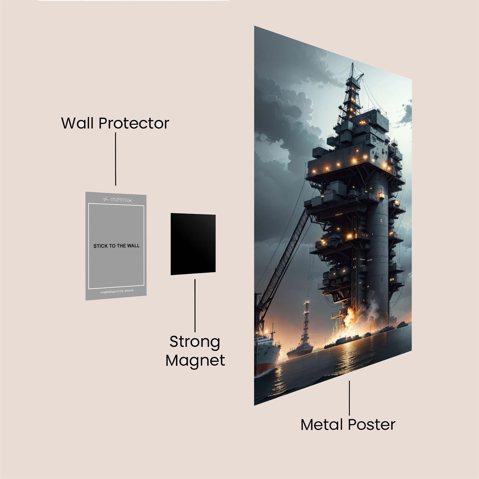 Oilrig Apocalypse Safe Wall Magnetic / M