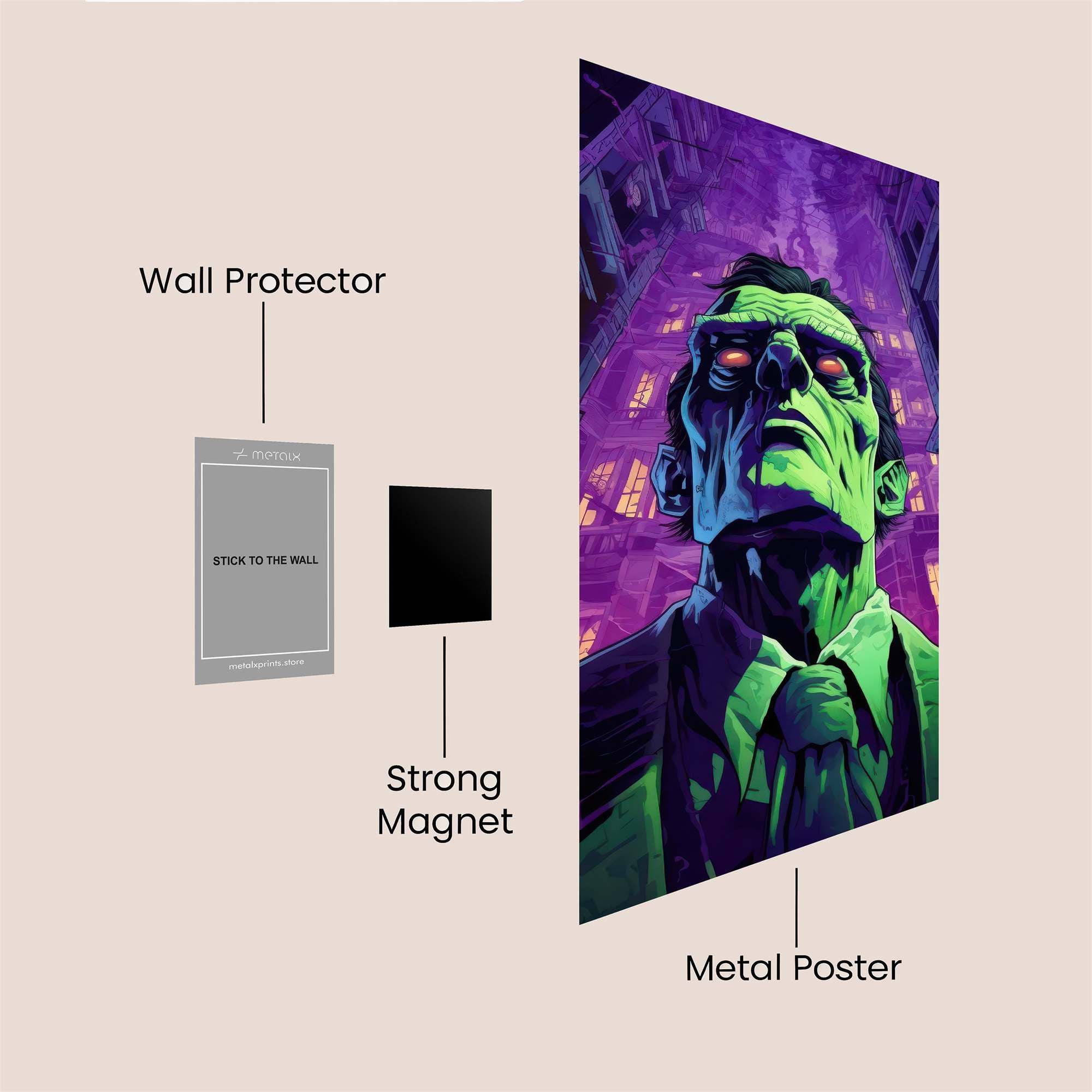 Zombie Gloom Safe Wall Magnetic / M