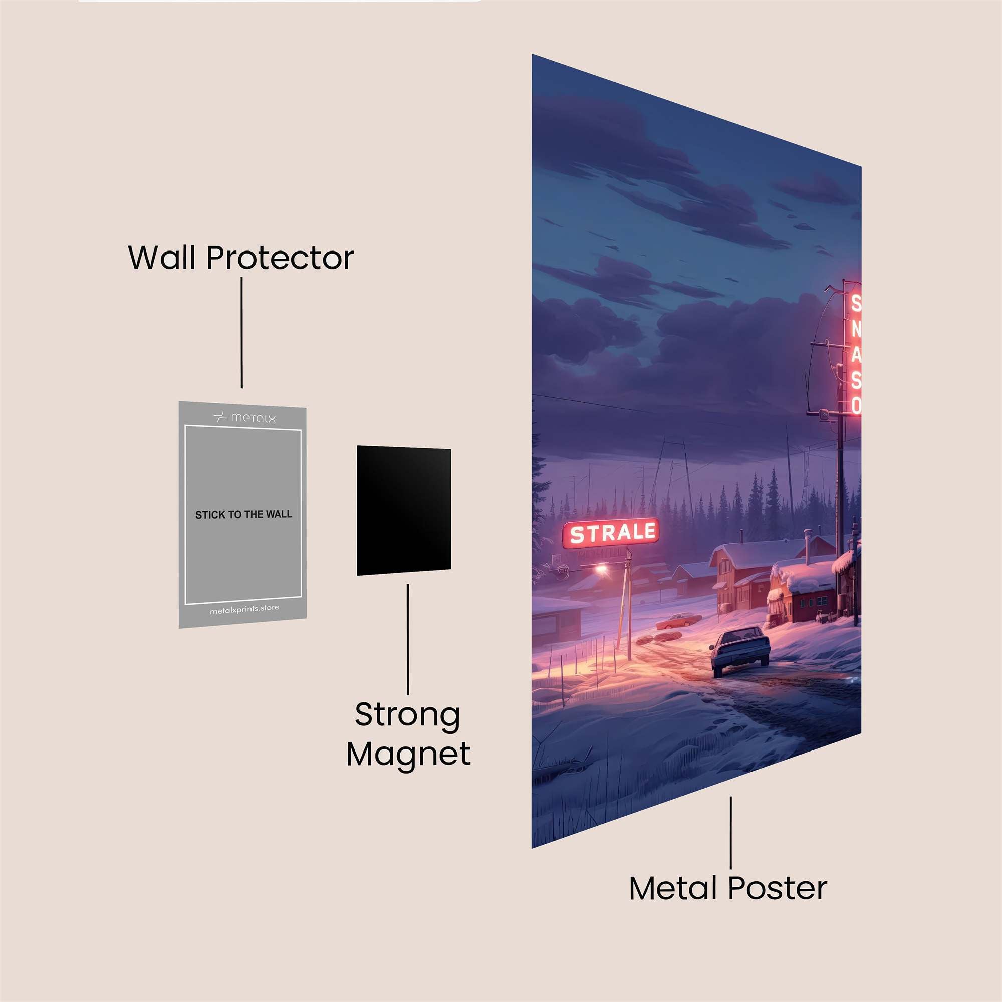 Neon Twilight Safe Wall Magnetic / M