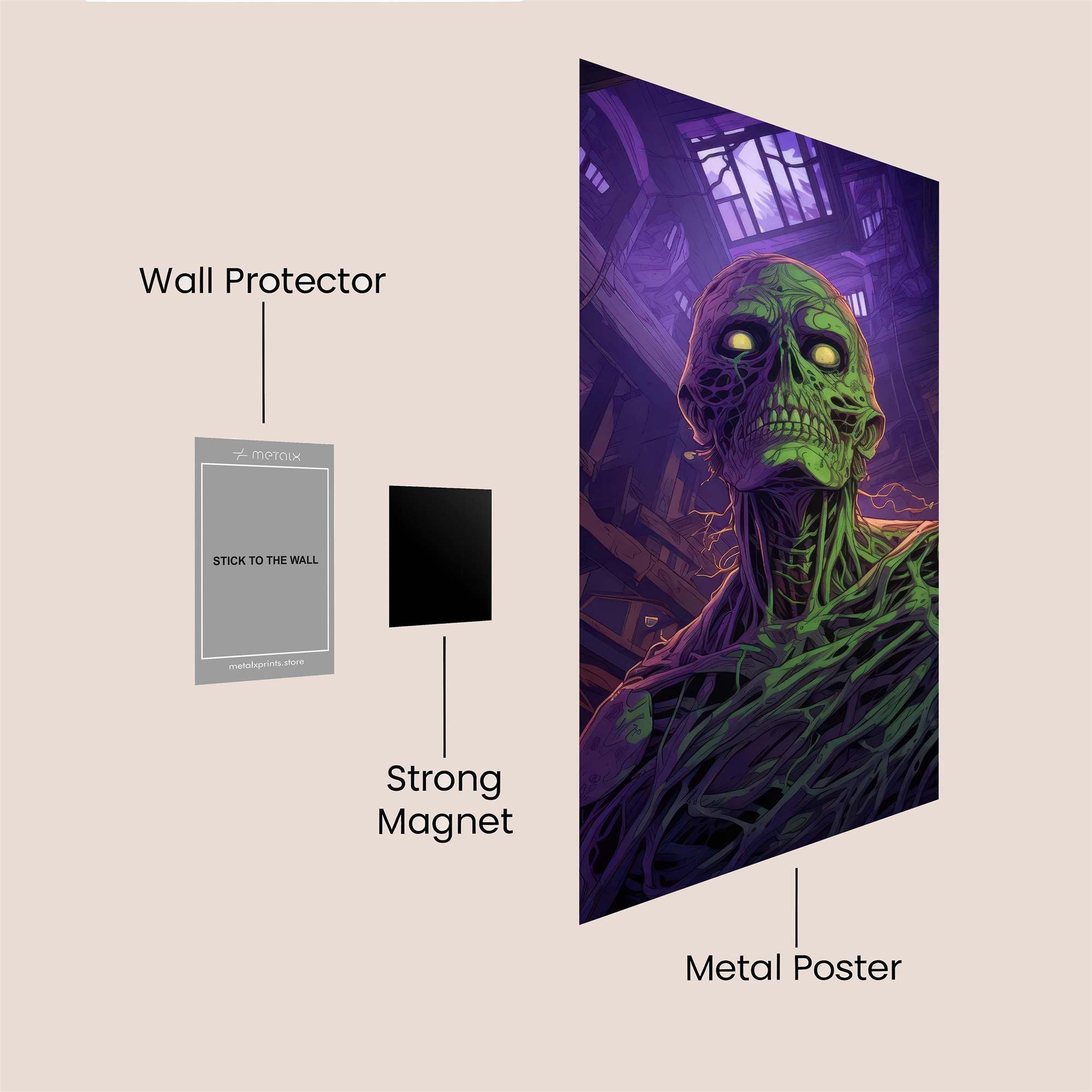 Zombie Gloom Safe Wall Magnetic / M