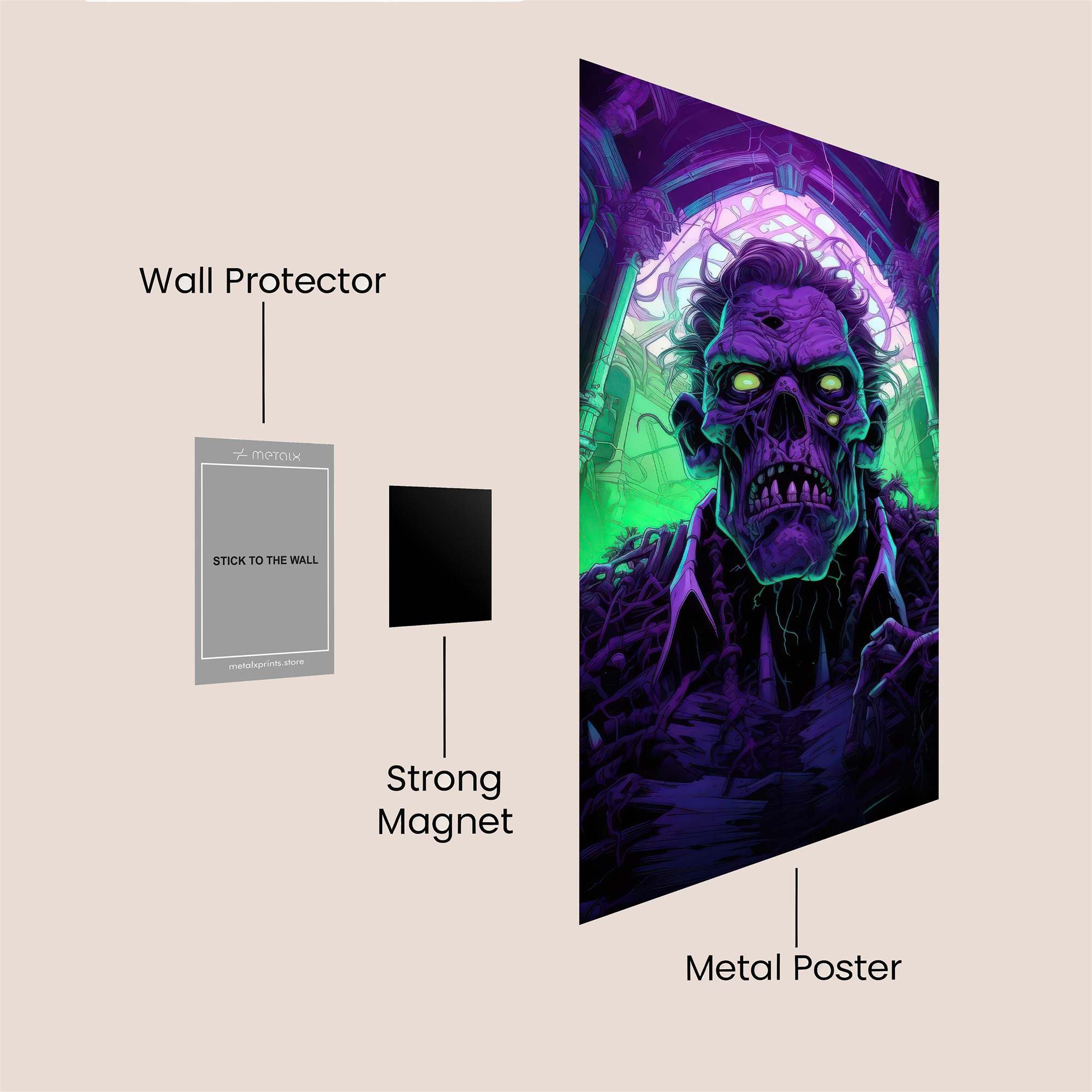Zombie Gloom Safe Wall Magnetic / M
