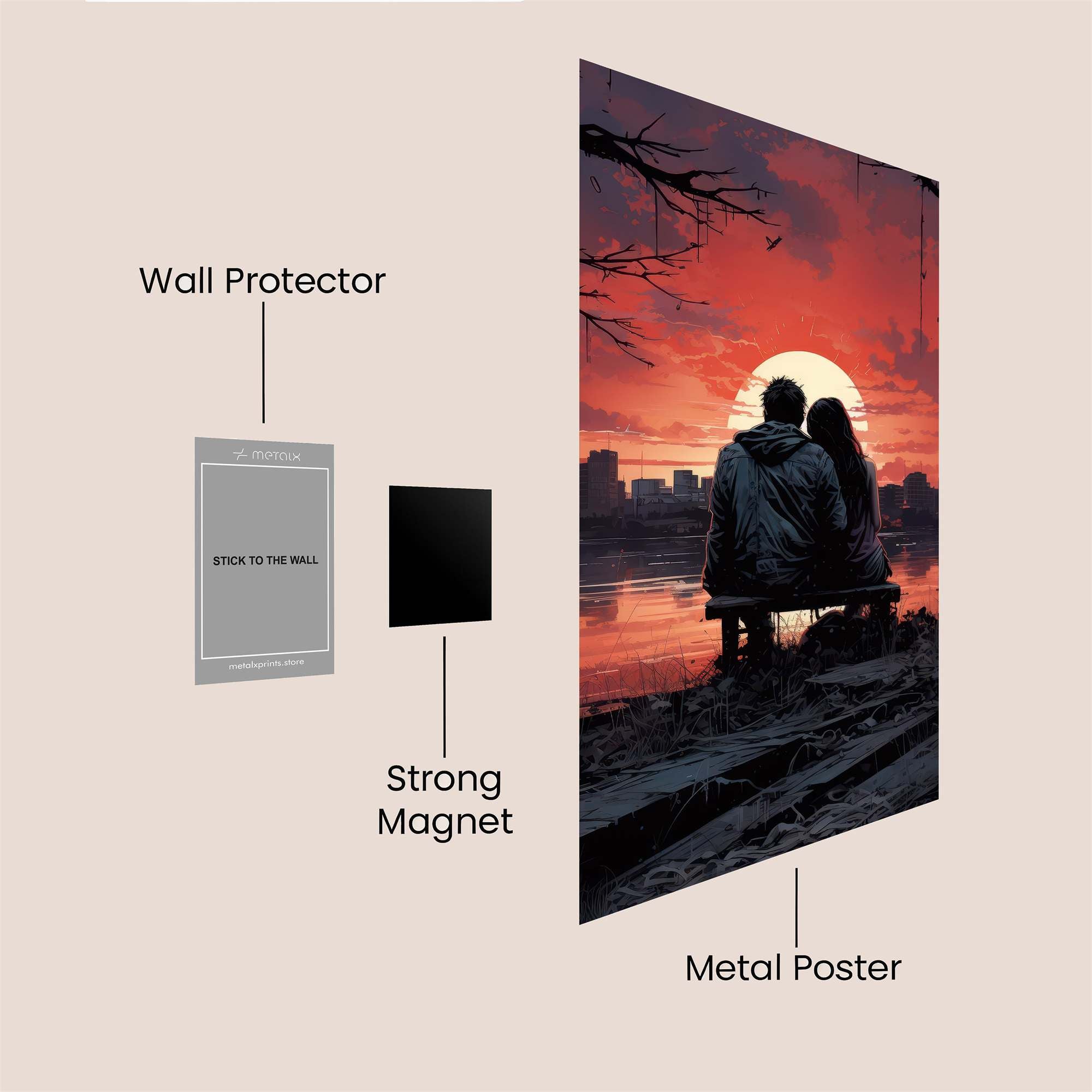 Sunset Serenity Safe Wall Magnetic / M