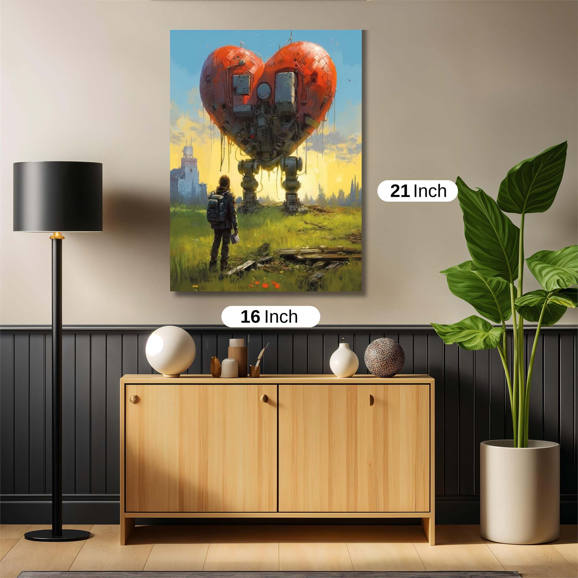 Robot Heart Safe Wall Magnetic / M