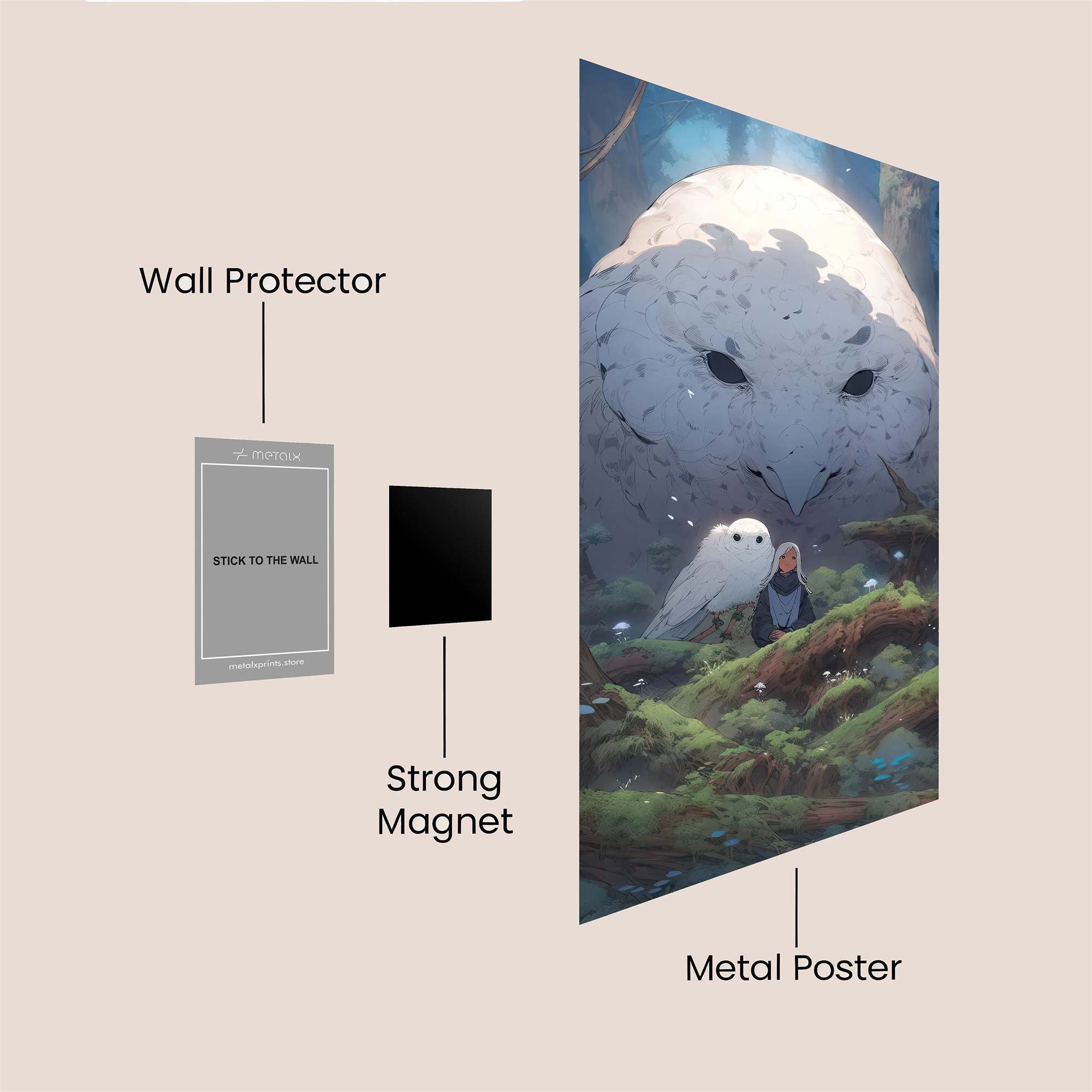 Owl Serenity Safe Wall Magnetic / M