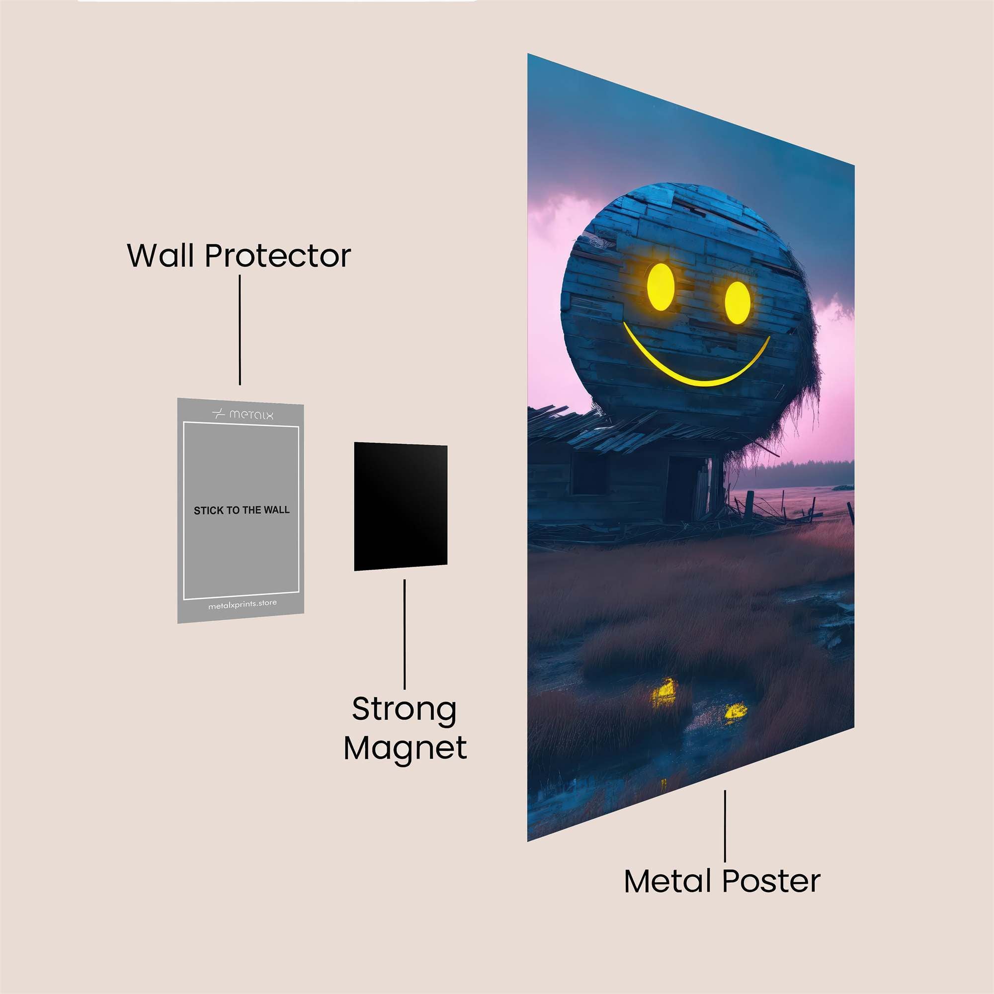 Smiley Desolate Safe Wall Magnetic / M