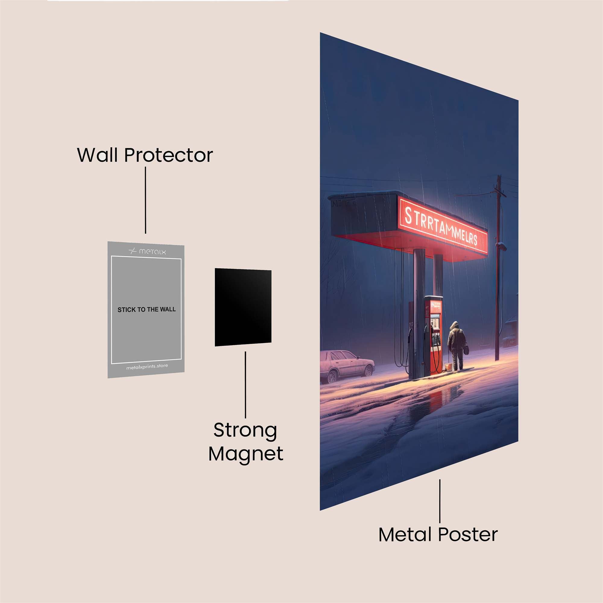 Night Solitude Safe Wall Magnetic / M