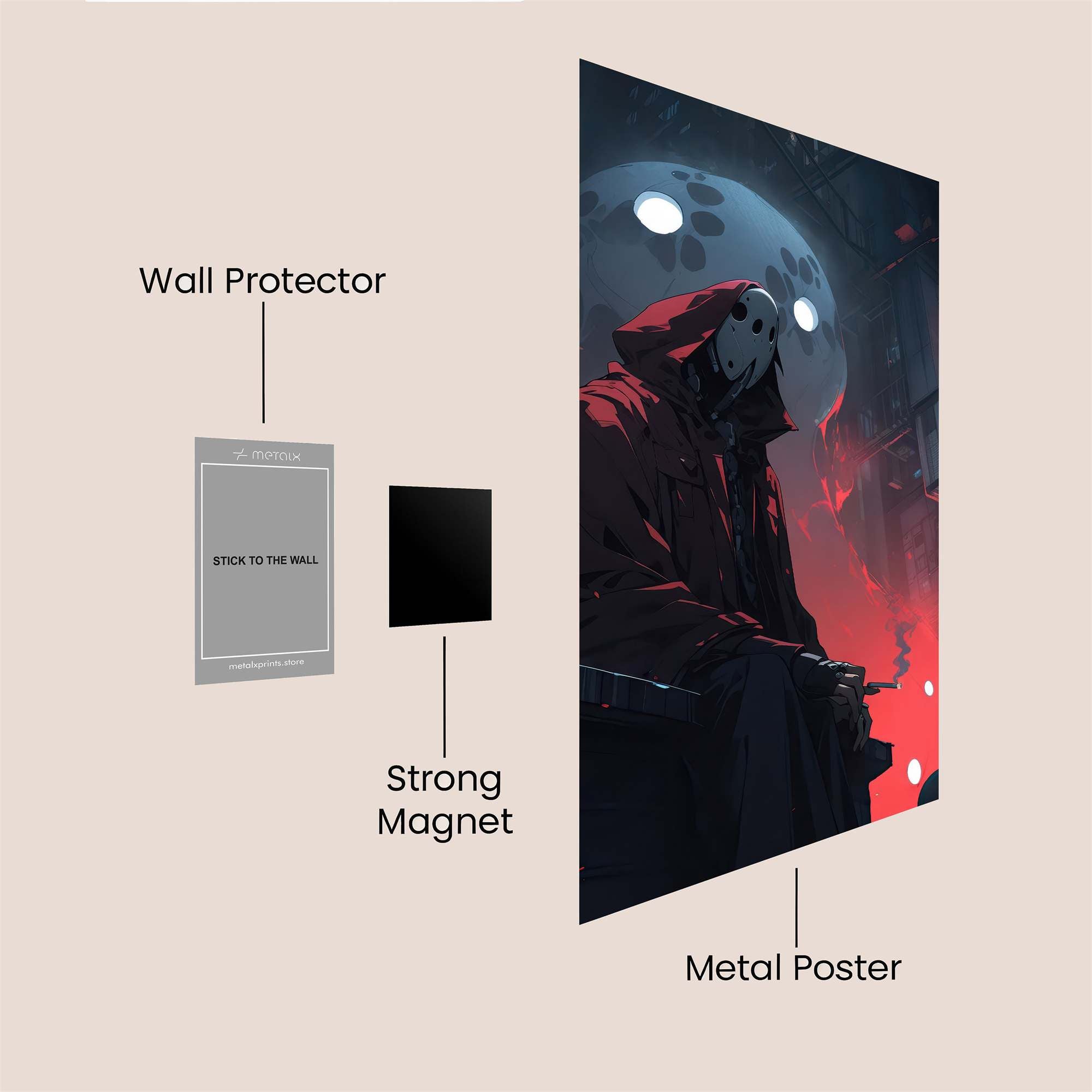 Masked Melancholy Safe Wall Magnetic / M