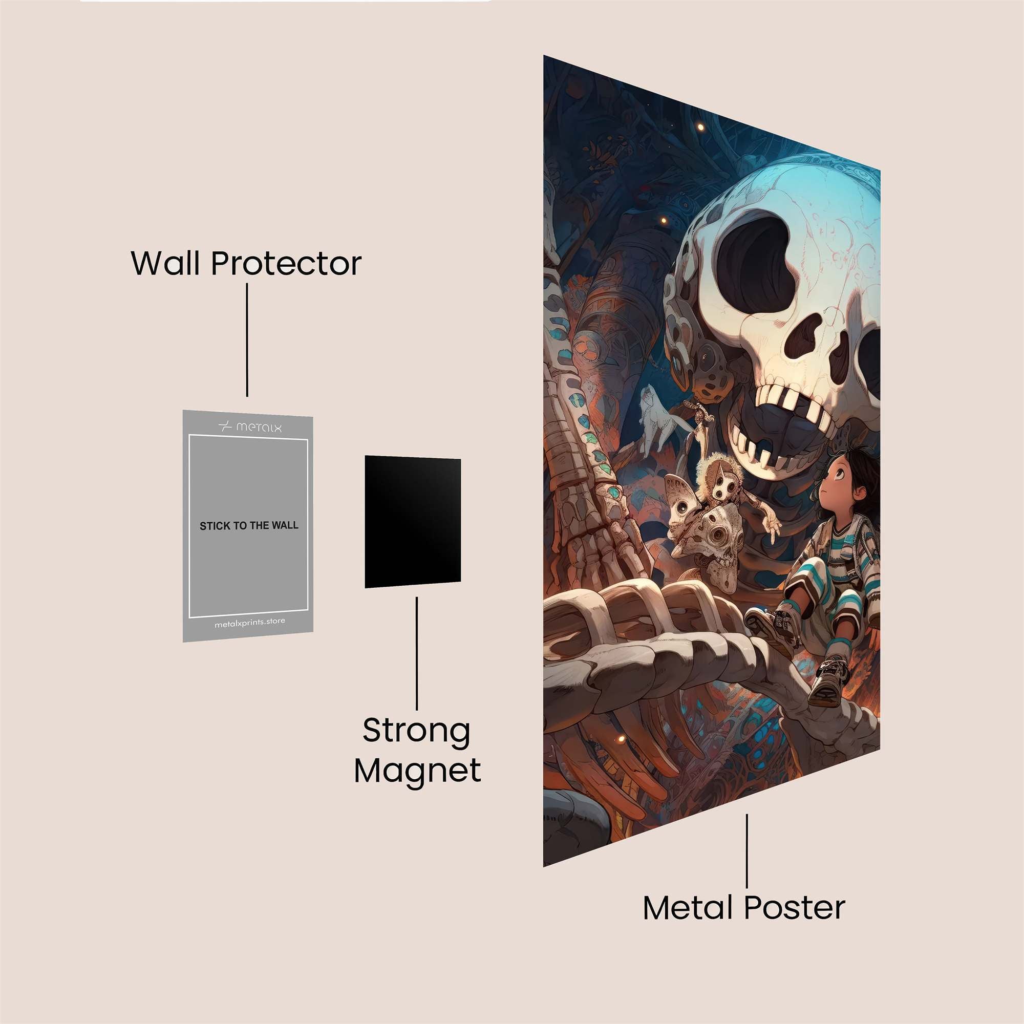 Skull Wonder Safe Wall Magnetic / M