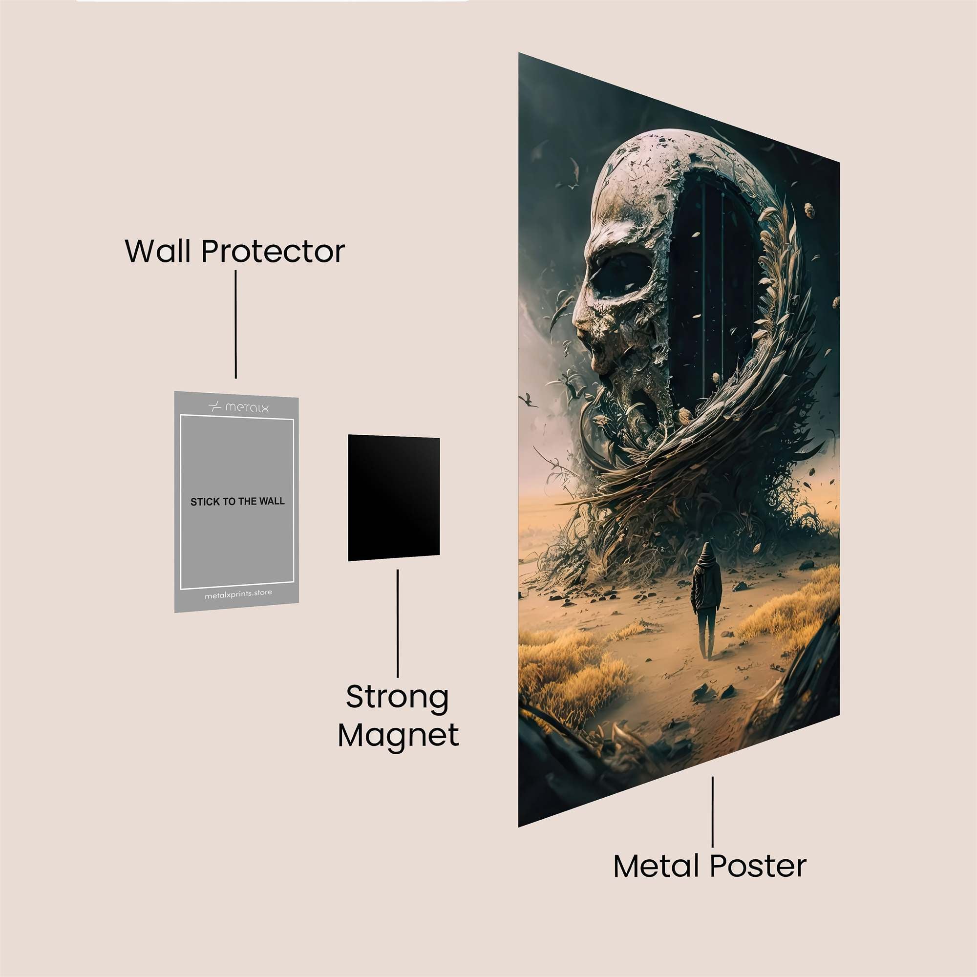 Skull Apocalypse Safe Wall Magnetic / M