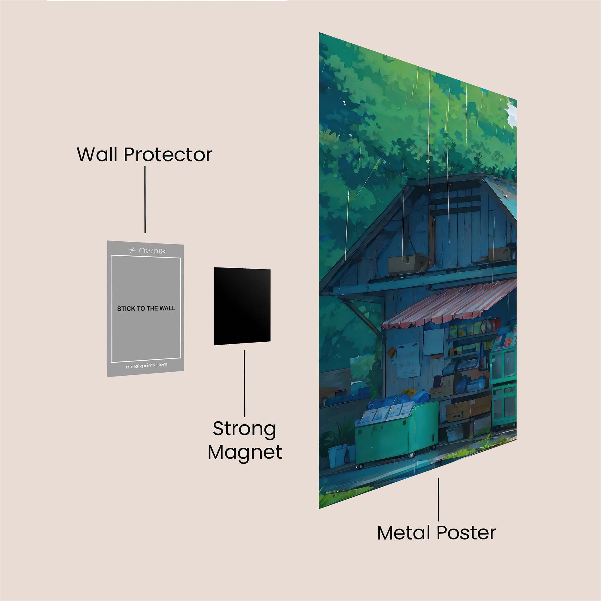 Rainy Retreat Safe Wall Magnetic / M