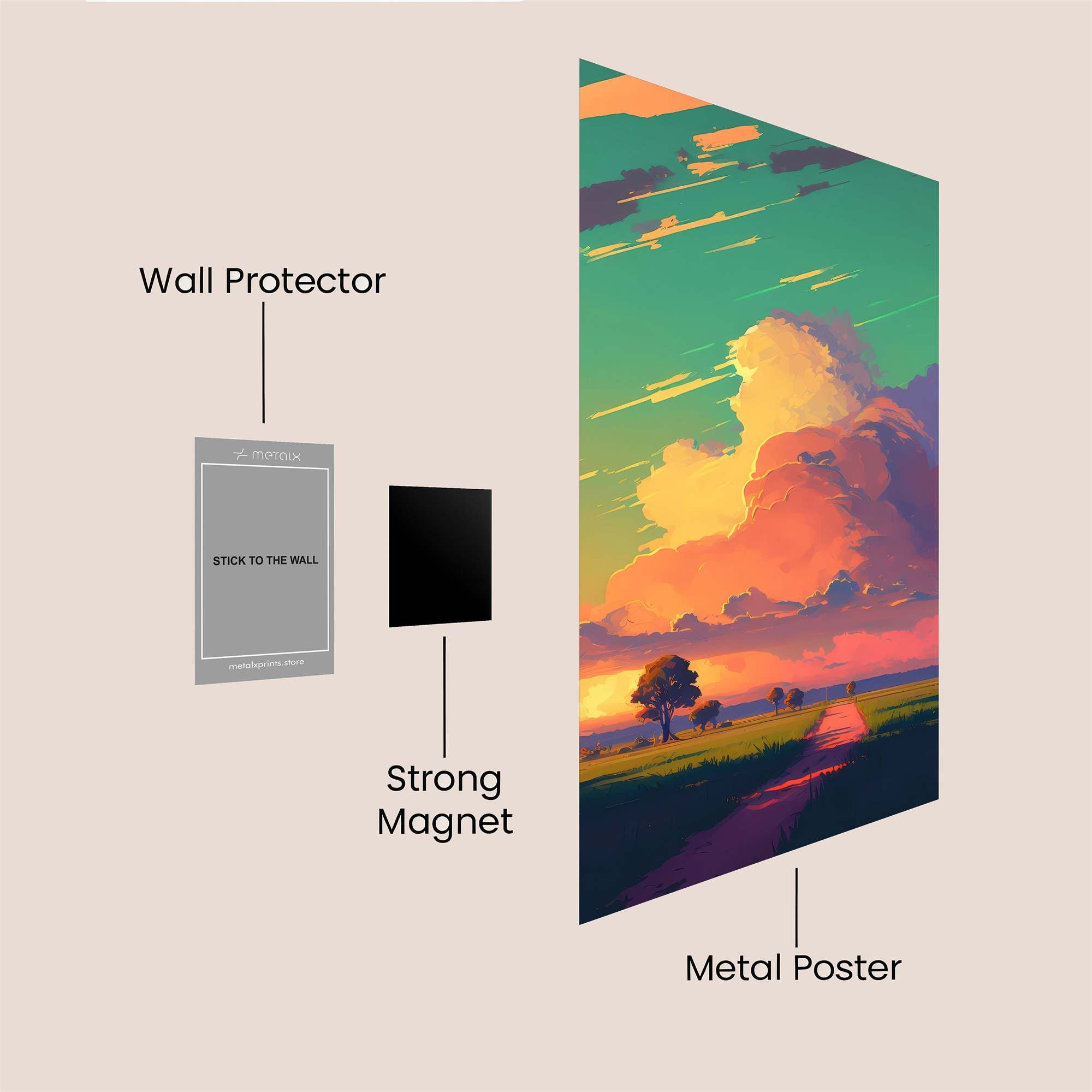 Sunset Serenity Safe Wall Magnetic / M