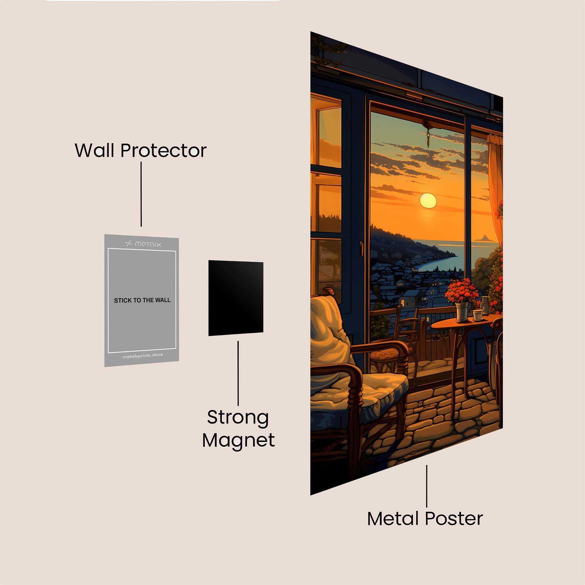 Sunset Serenity Safe Wall Magnetic / M