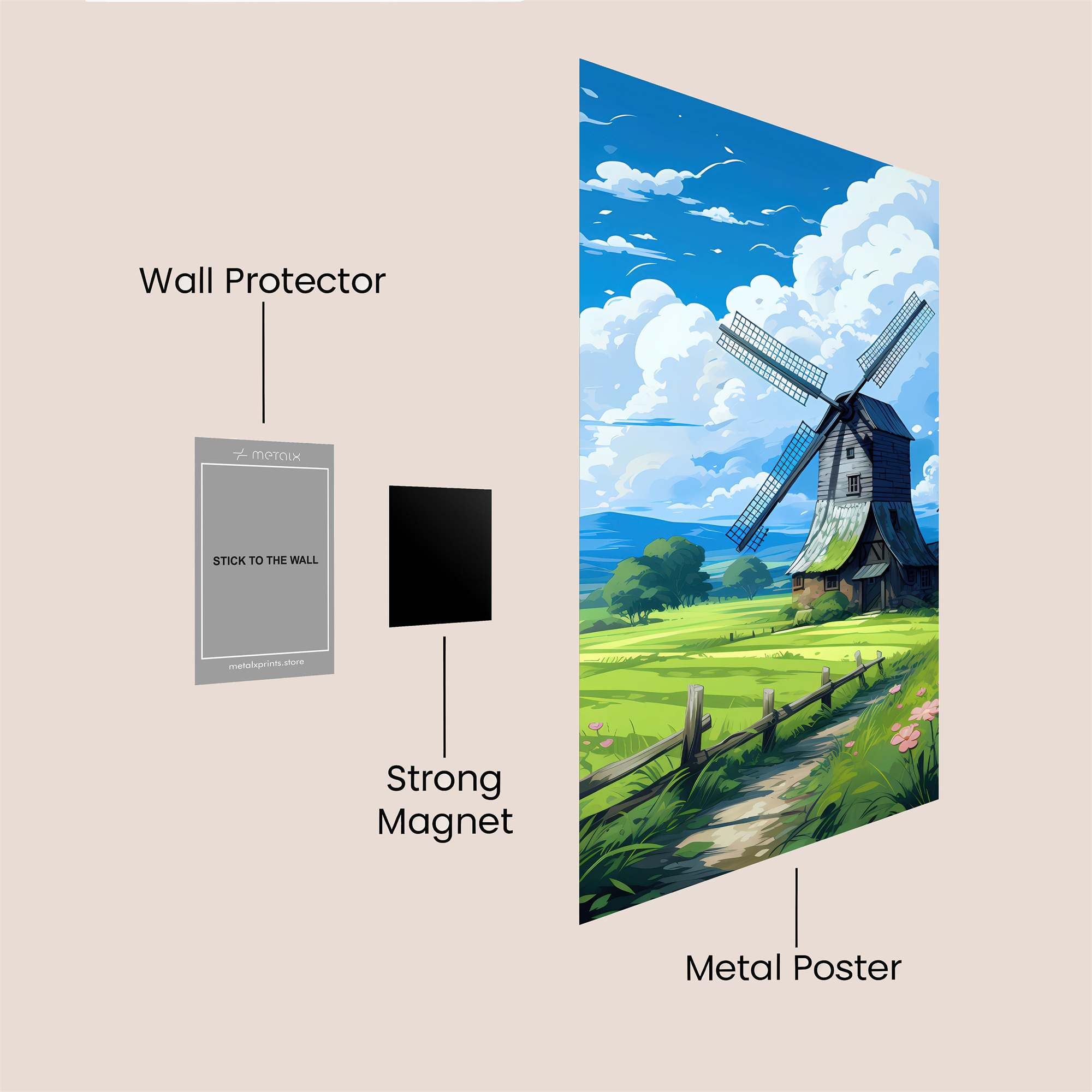 Windmill Whimsy Safe Wall Magnetic / M