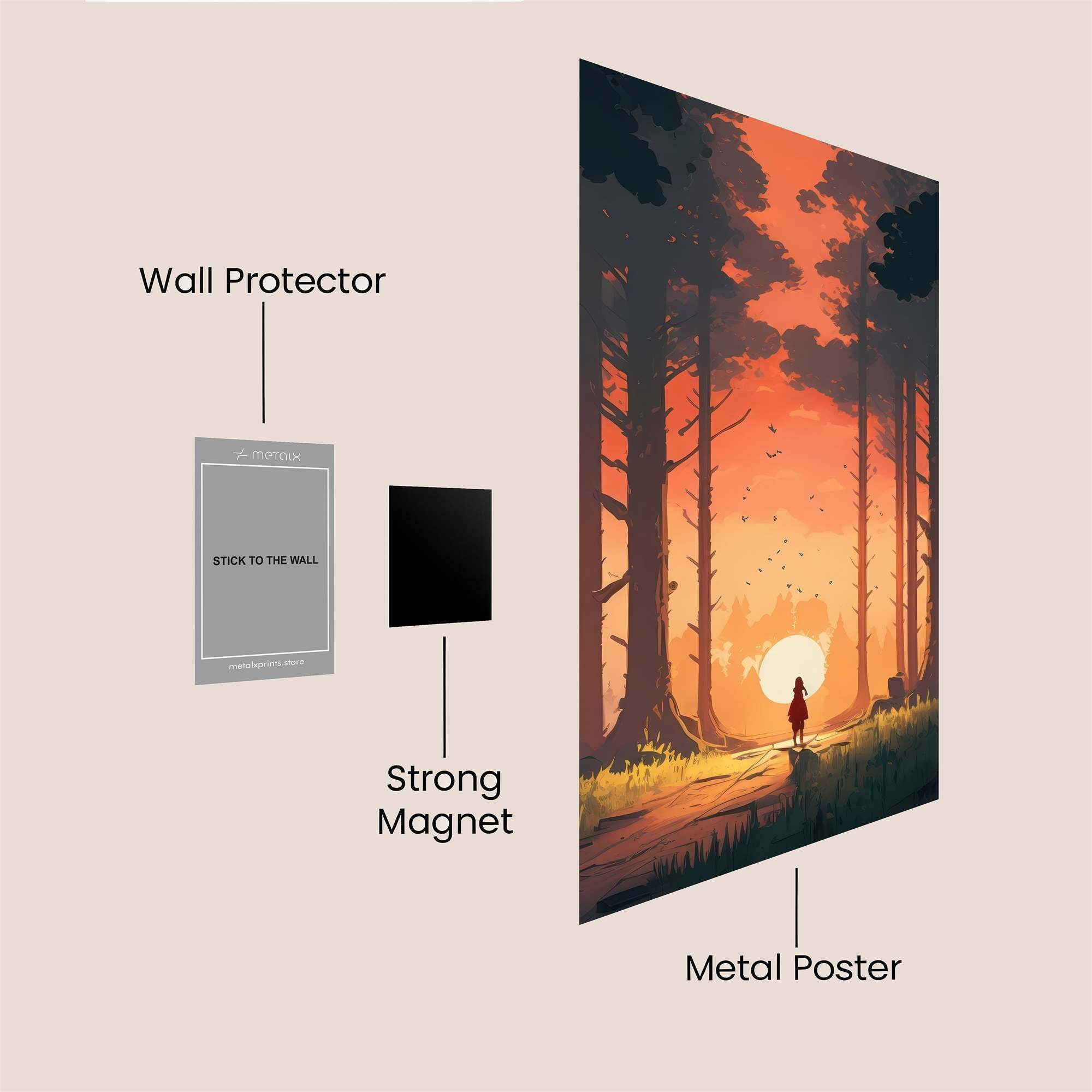 Sunset Serenity Safe Wall Magnetic / M