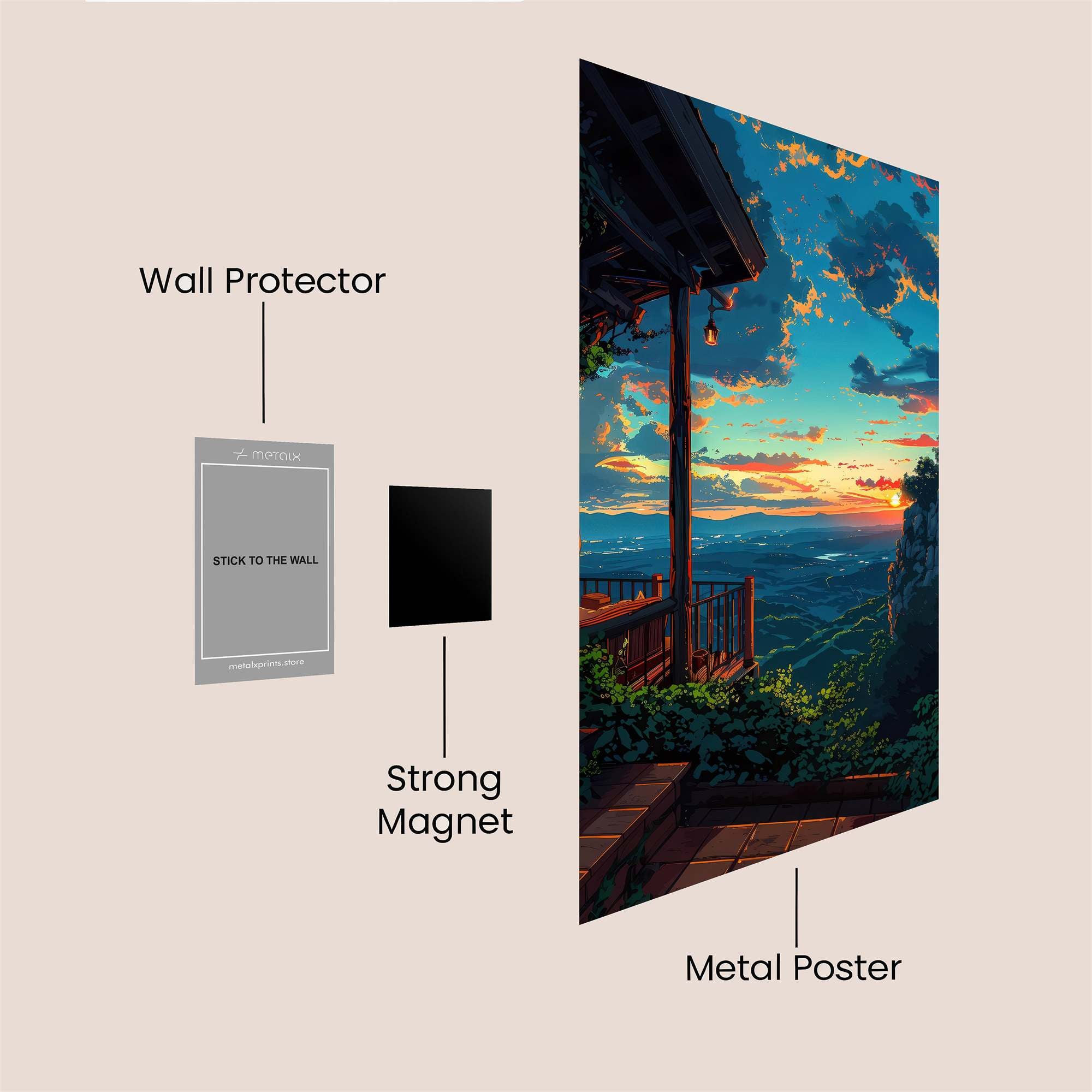 Sunset Serenity Safe Wall Magnetic / M