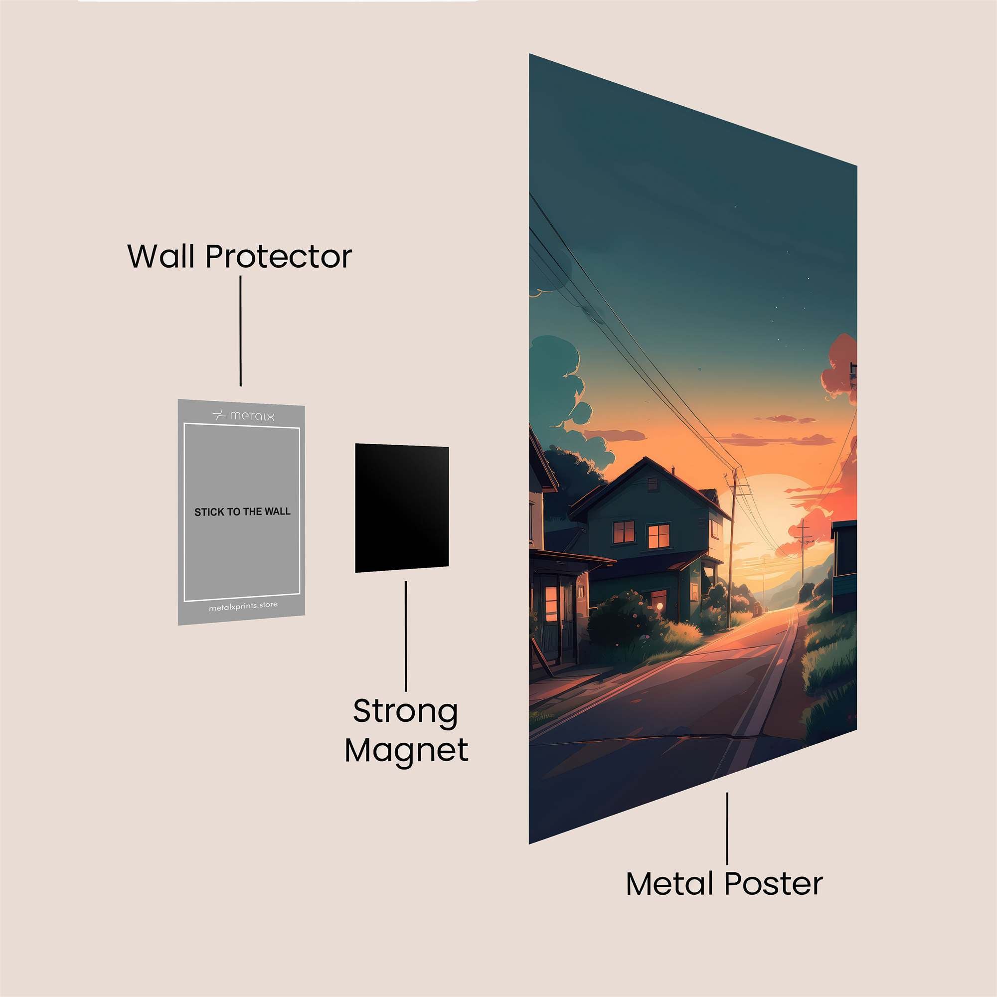 Sunset Serenity Safe Wall Magnetic / M